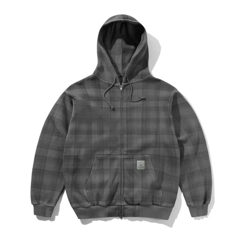 Waffle Zip-Thru Hood, Grey Plaid made by Butter