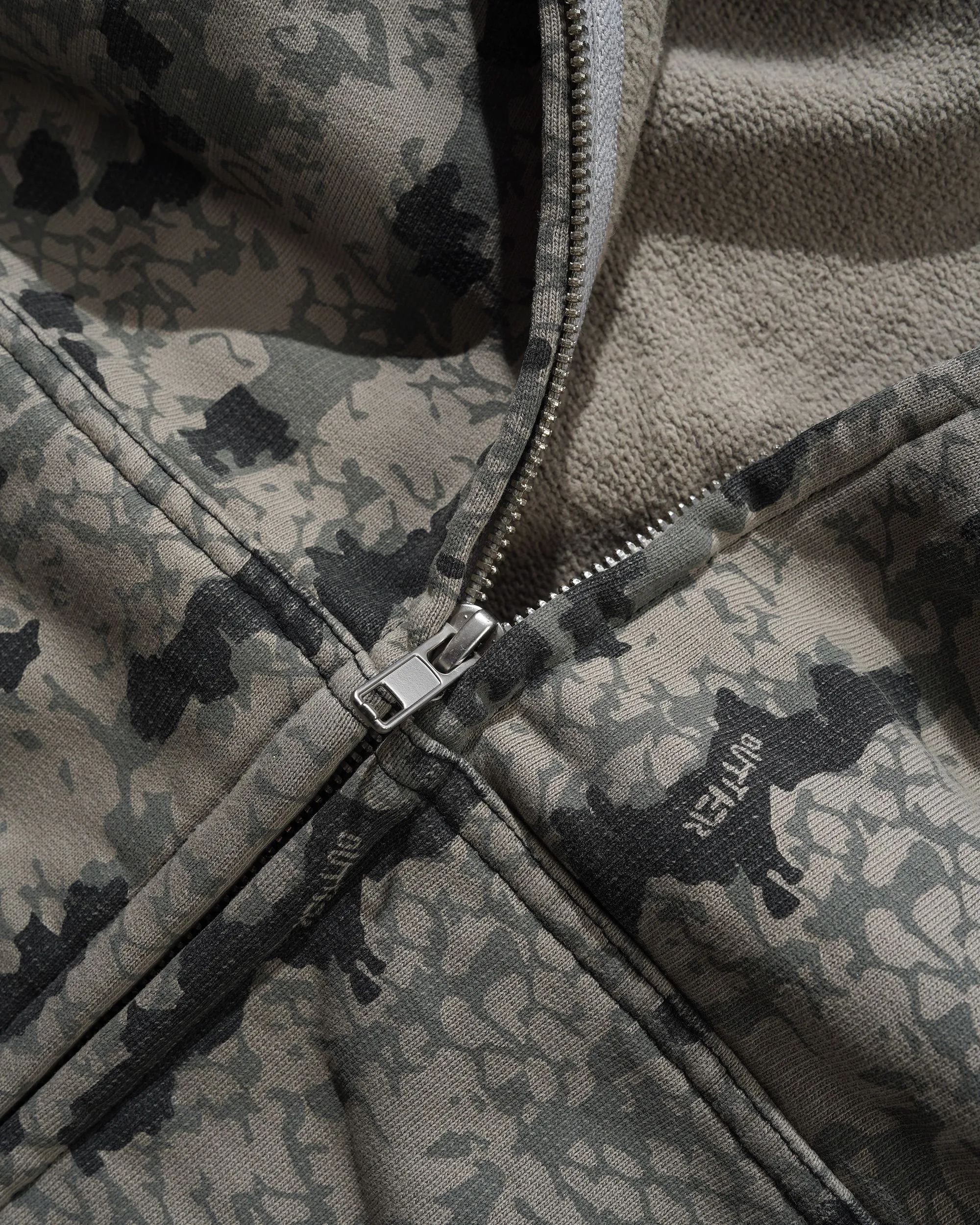 Lowland Camo Zip-Thru Hood, Washed Black sold by Butter product image thumbnail 3