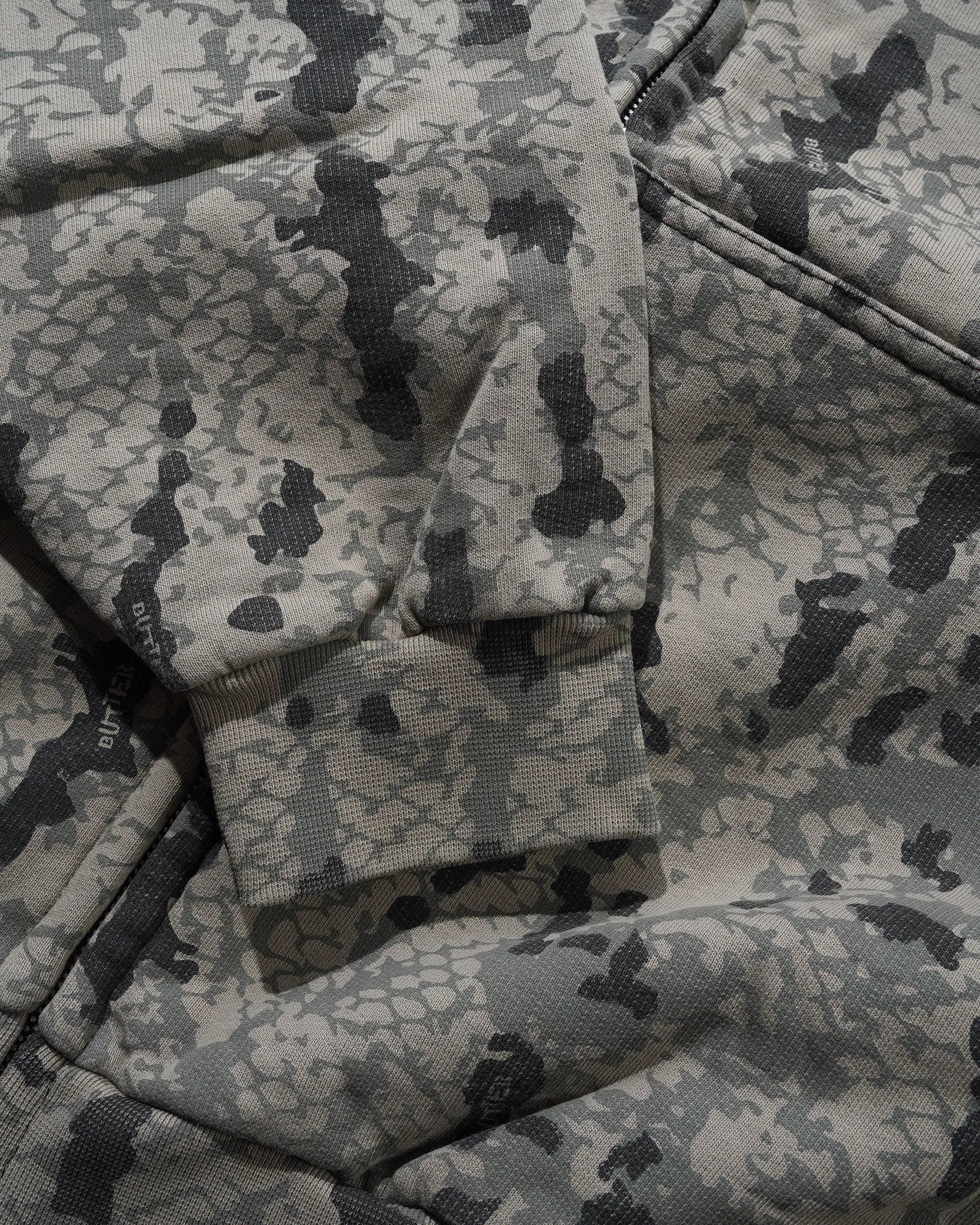 Lowland Camo Zip-Thru Hood, Washed Black sold by Butter product image thumbnail 4