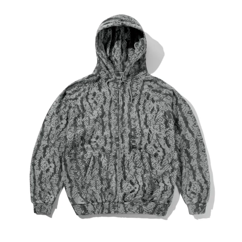 Lowland Camo Zip-Thru Hood, Washed Black made by Butter