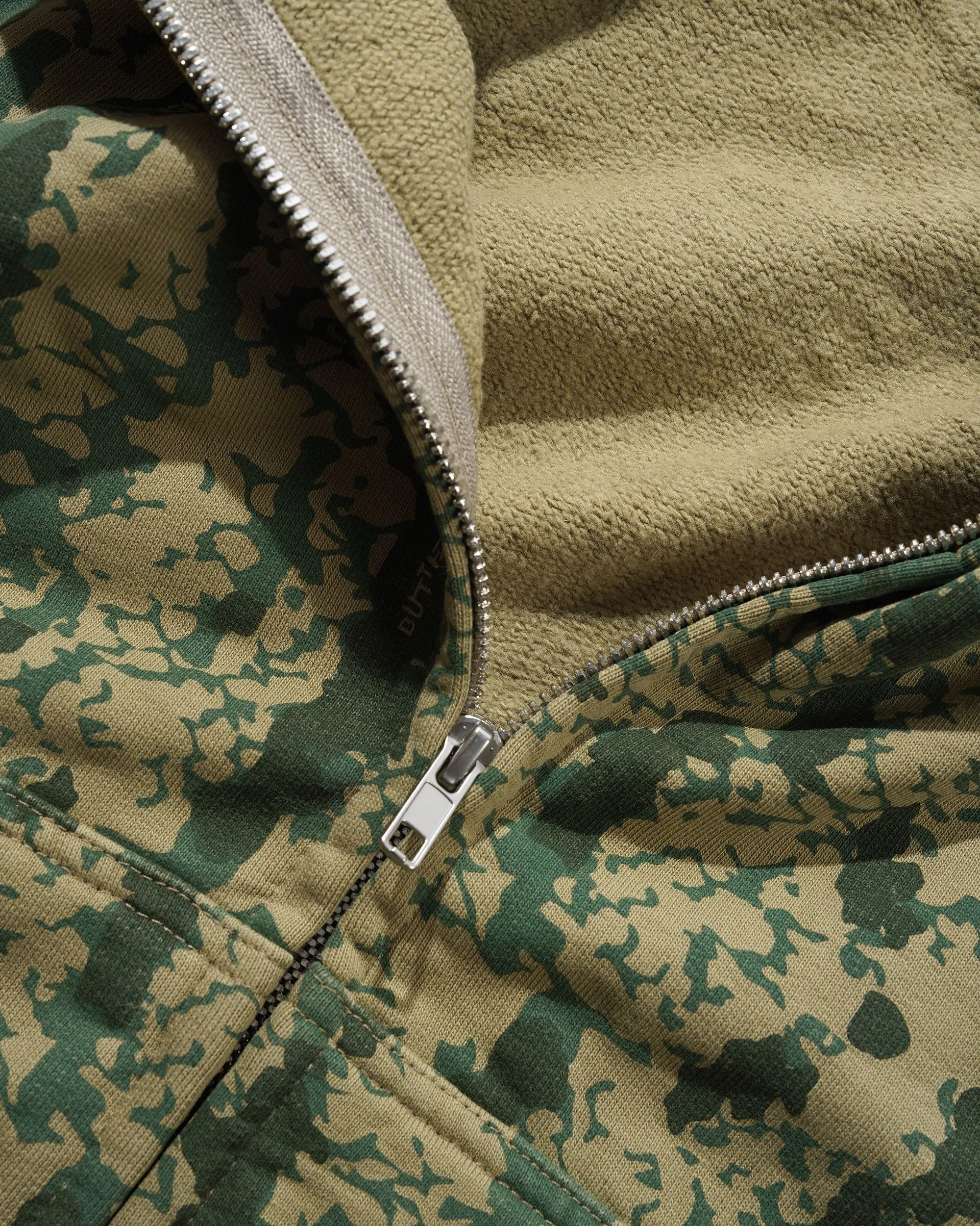 Lowland Camo Zip-Thru Hood, Washed Green sold by Butter product image thumbnail 3