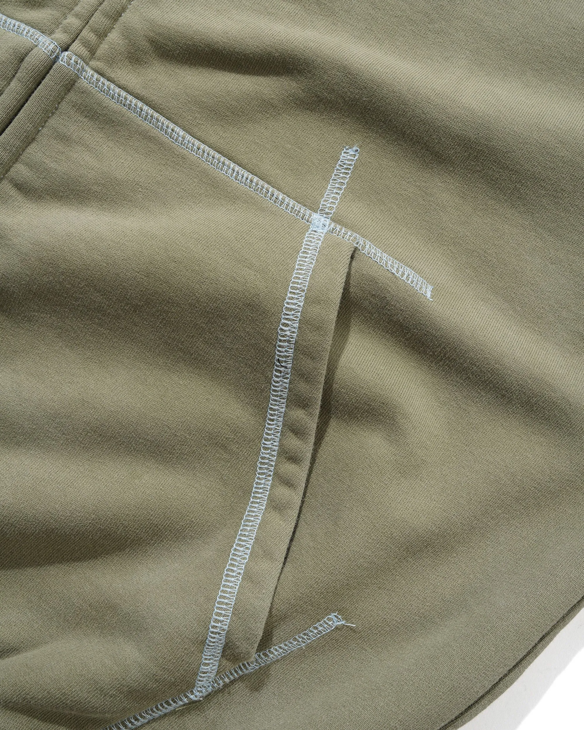 Trail Stitch Zip-Thru Hood, Washed Dull Army sold by Butter product image thumbnail 3