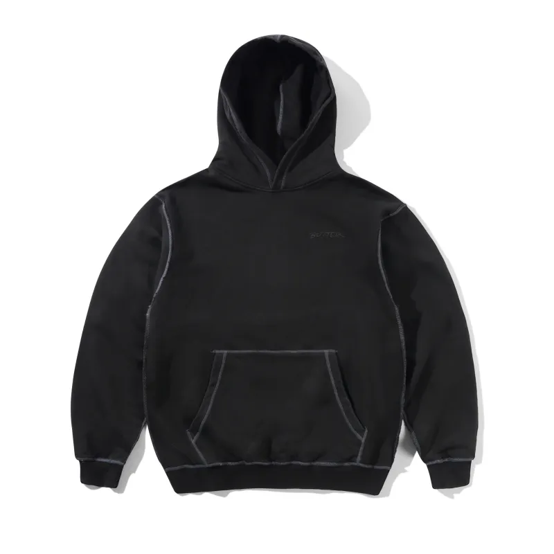 Inside Out Pullover Hood, Washed Black made by Butter