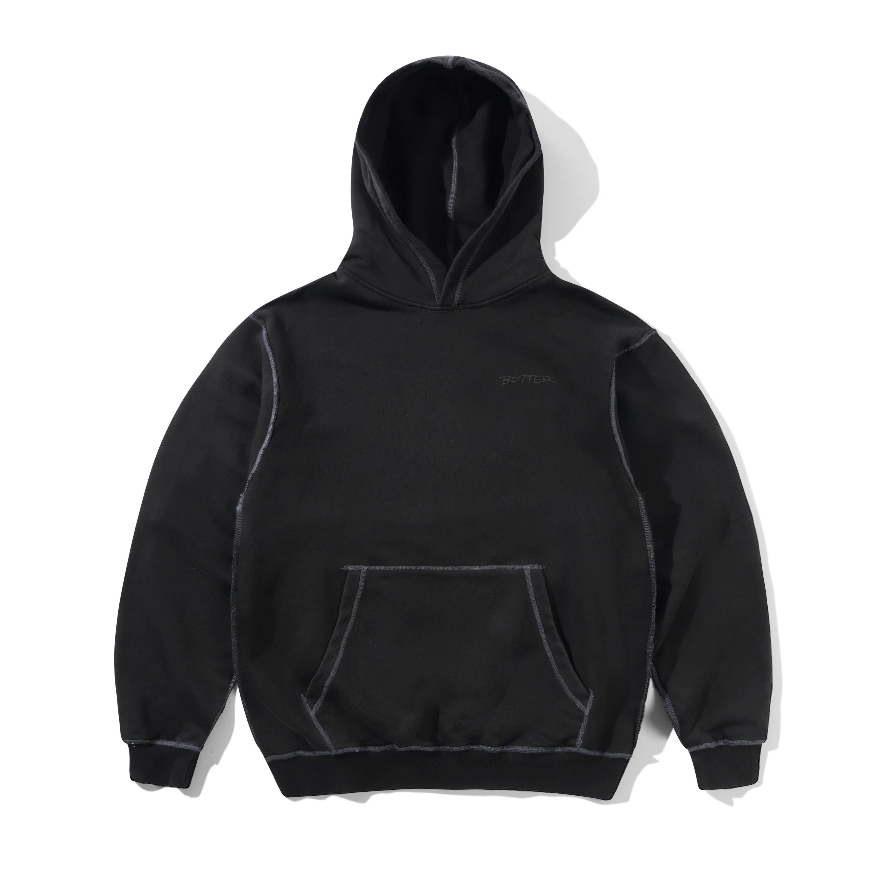 Inside Out Pullover Hood, Washed Black sold by Butter