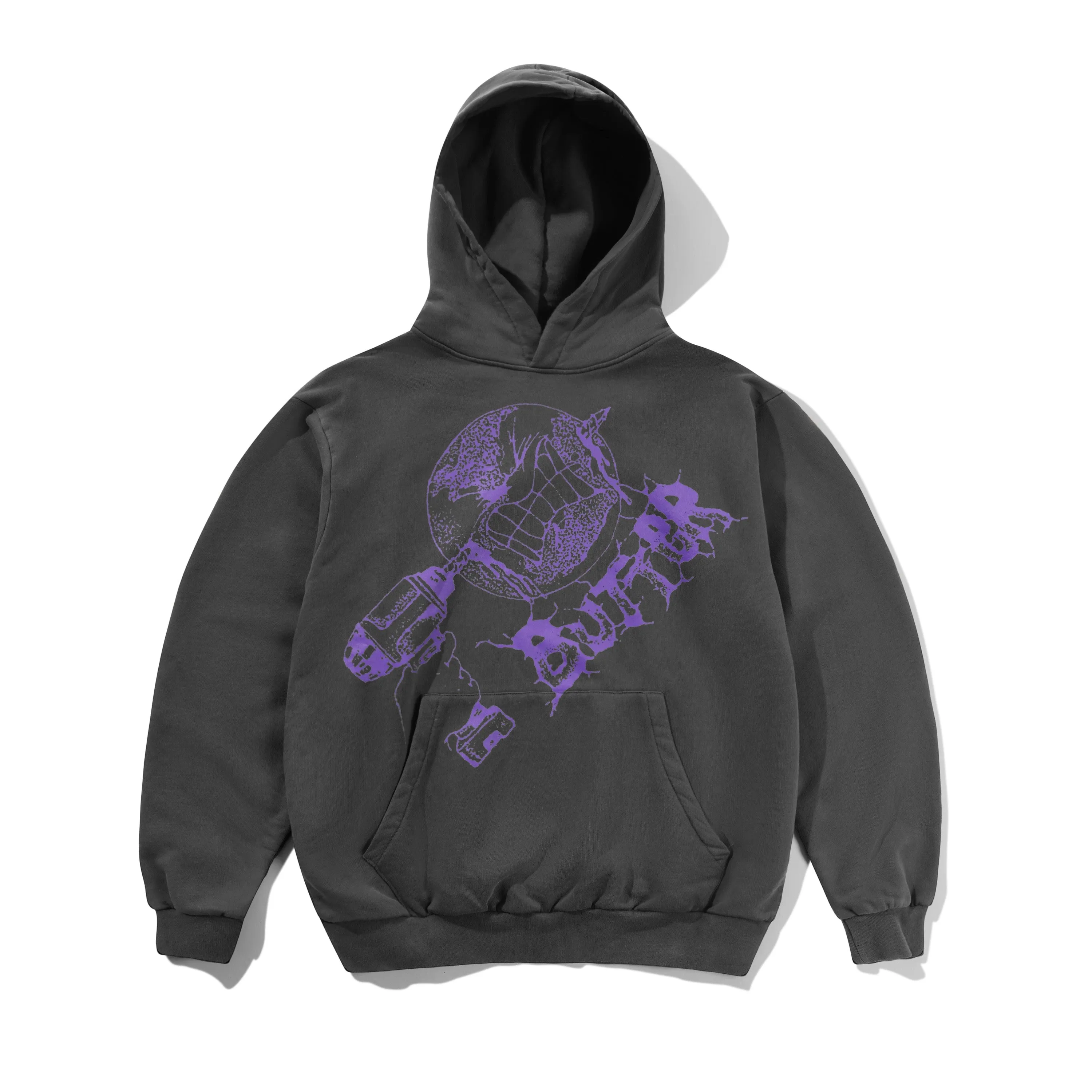 Drill Pullover Hood, Washed Dark Grey sold by Butter