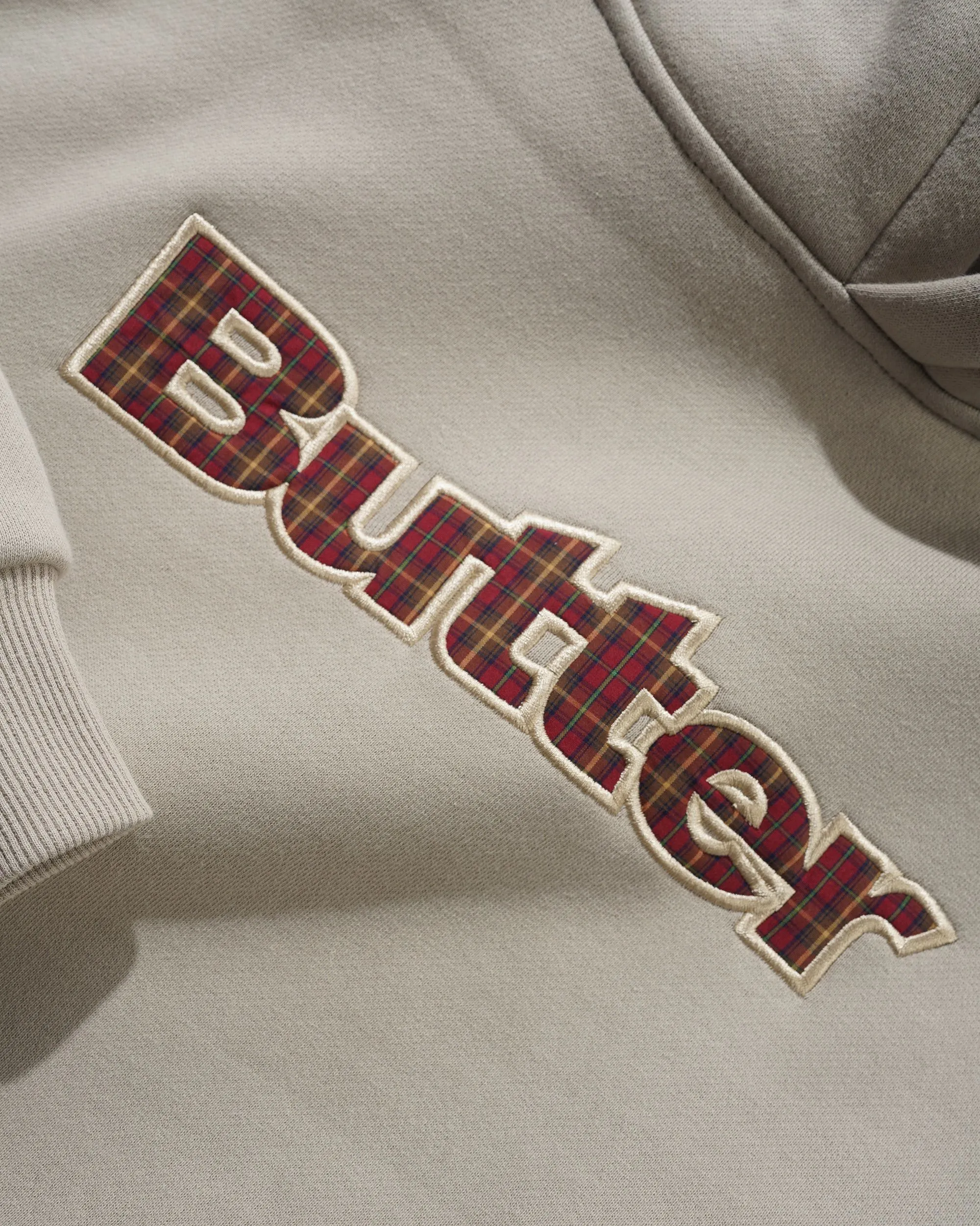 Plaid Logo Applique Pullover Hood, Taupe sold by Butter product image thumbnail 2