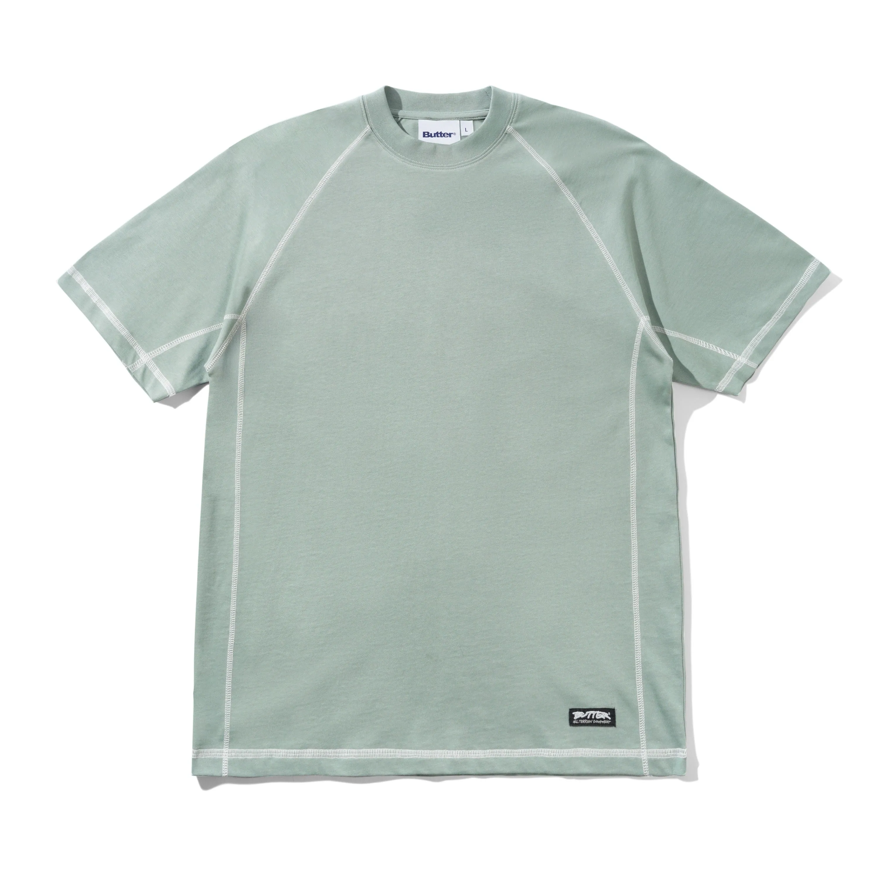 Cliff Contrast Tee, Dull Mint sold by Butter