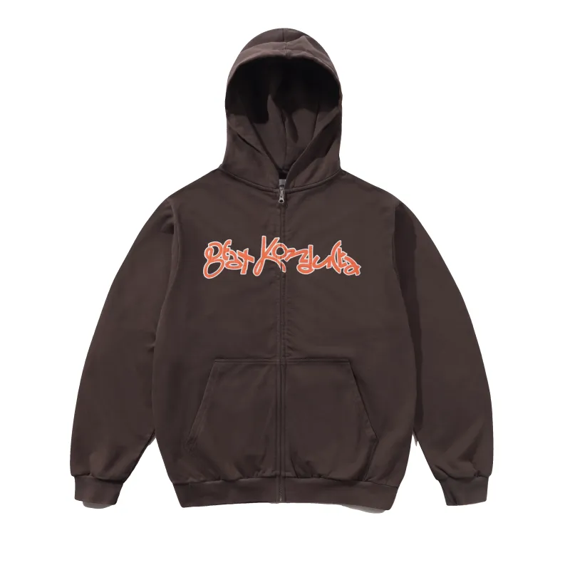 Beat Konducta Zip-Thru Hood, Washed Chestnut made by Butter