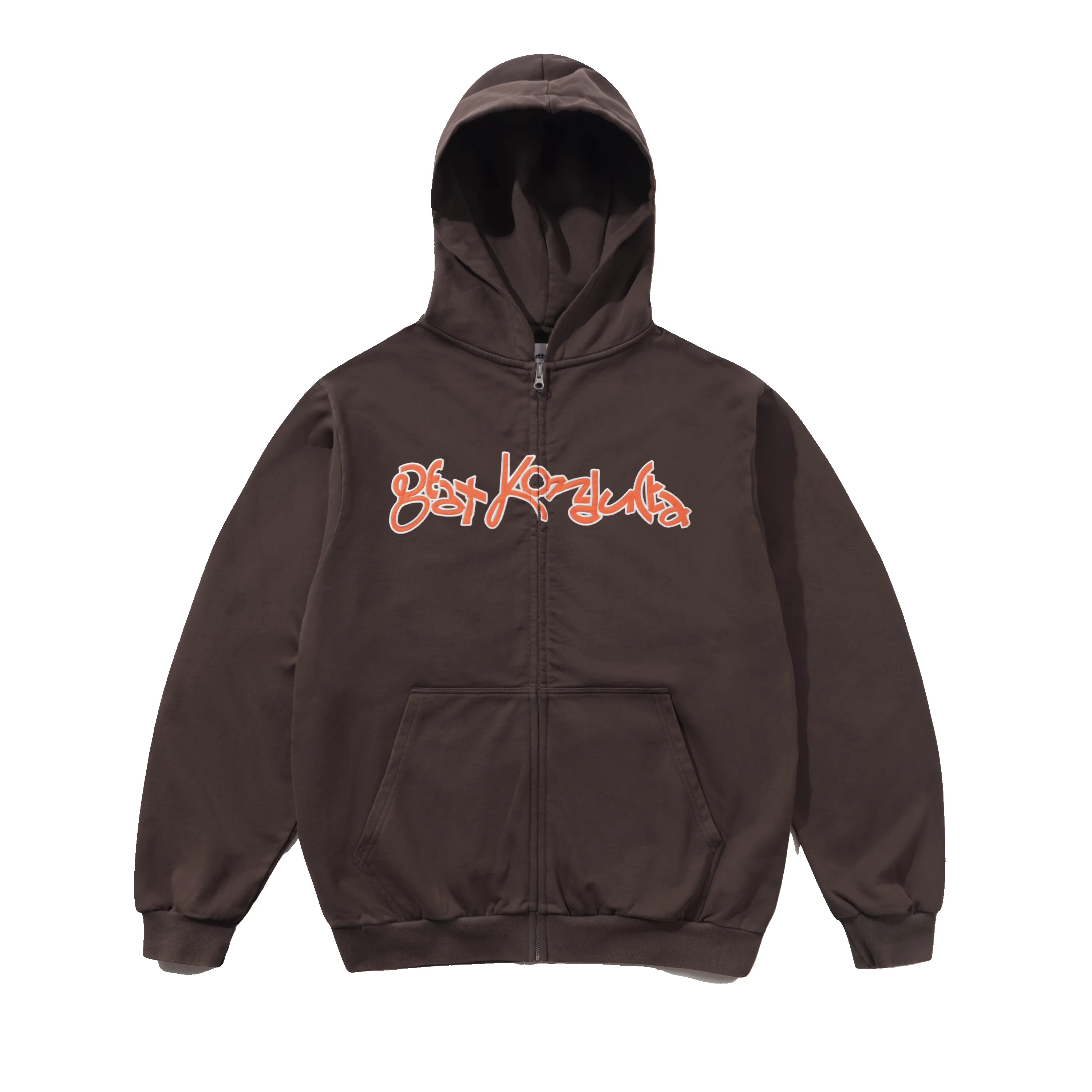 Beat Konducta Zip-Thru Hood, Washed Chestnut sold by Butter