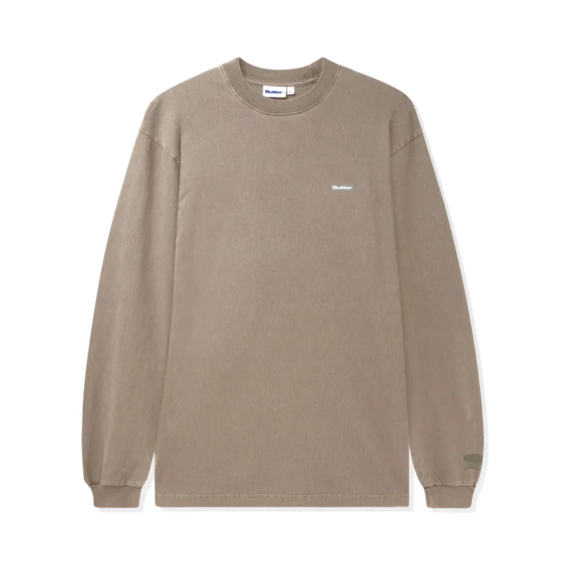 Basic L/S Tee, Washed Tan made by Butter