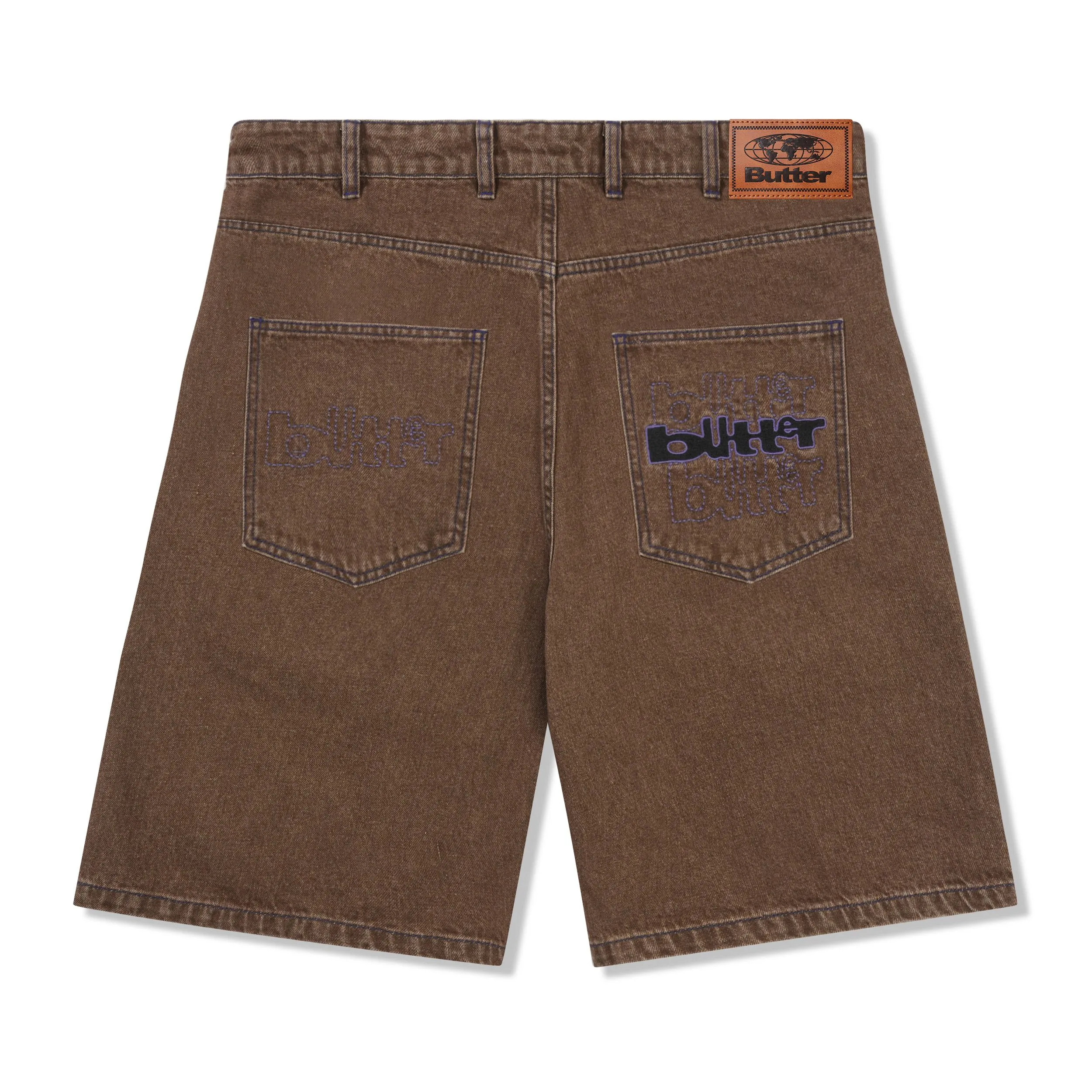 Warped Denim Shorts, Washed Brown sold by Butter product image thumbnail 2