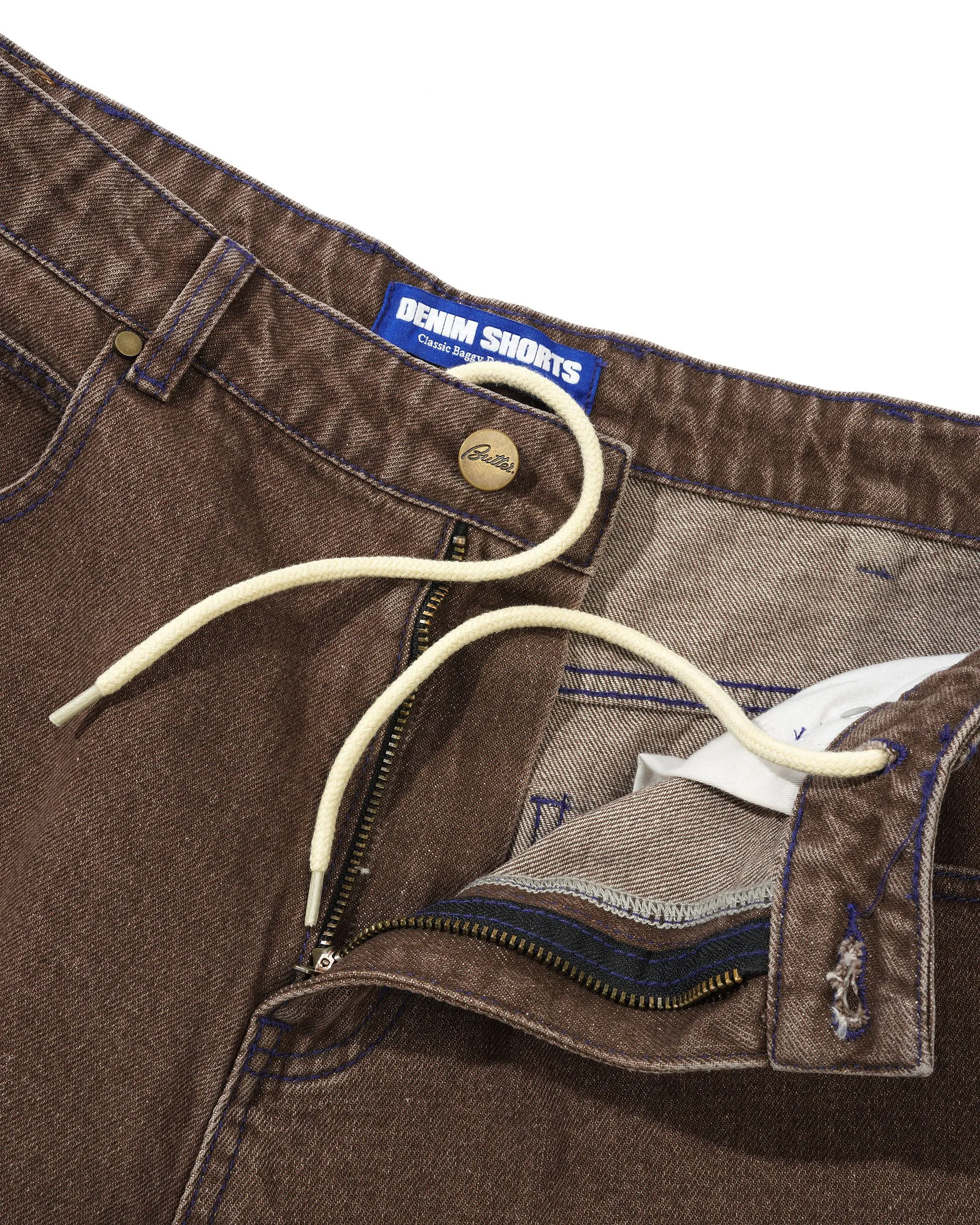 Warped Denim Shorts, Washed Brown sold by Butter product image thumbnail 4