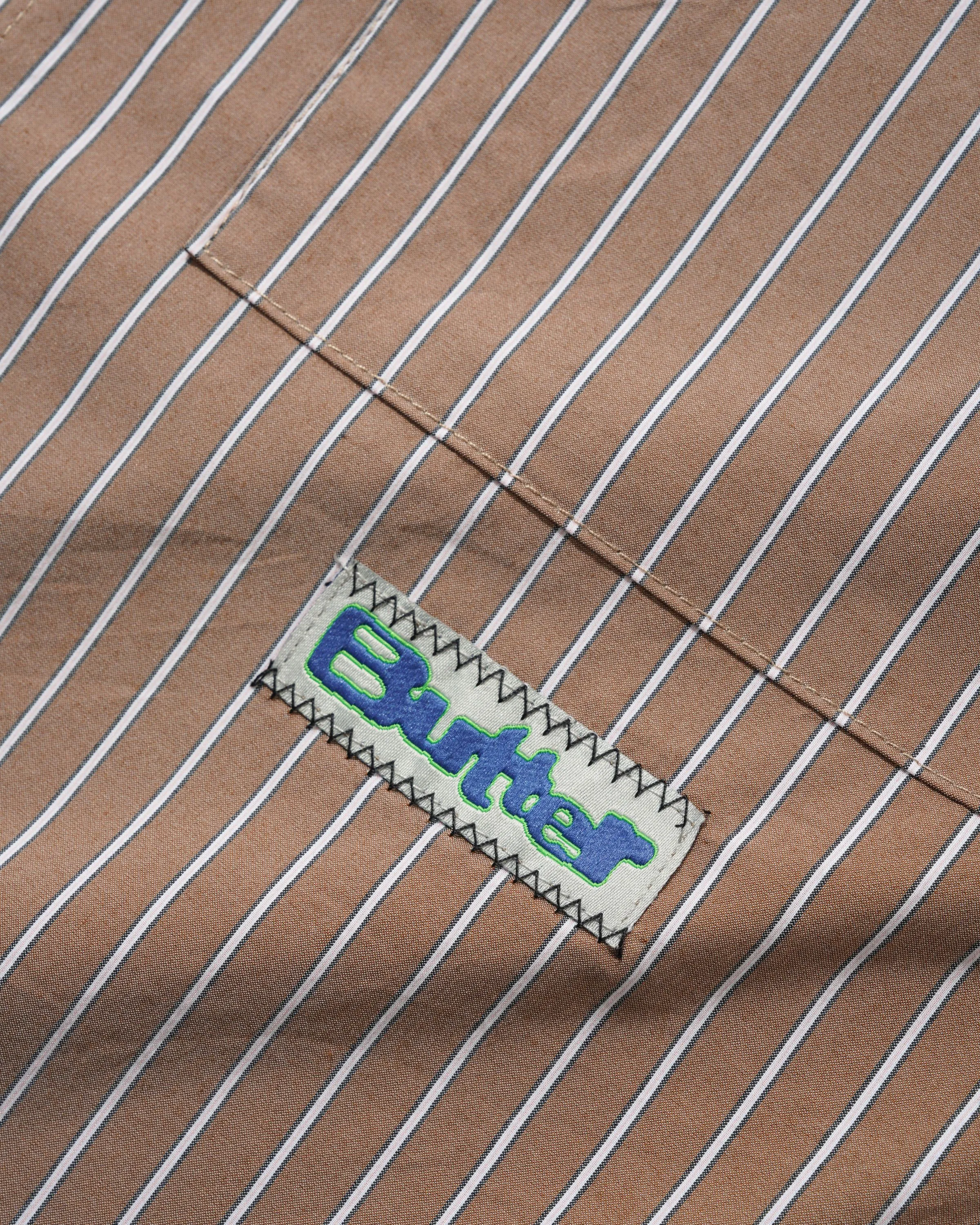 Vertical Stripe S/S Shirt, Tobacco sold by Butter product image thumbnail 4