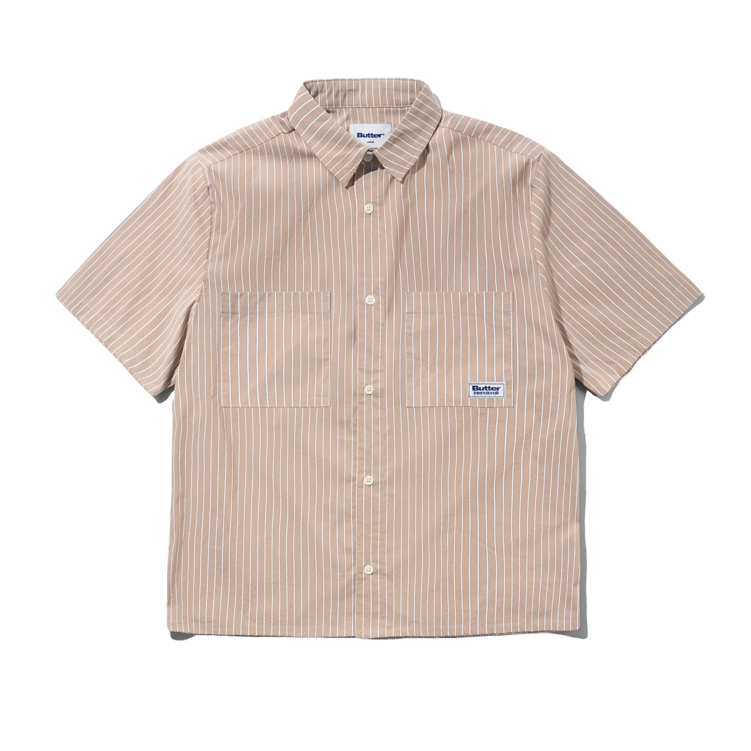 Vertical Stripe S/S Shirt, Tobacco sold by Butter
