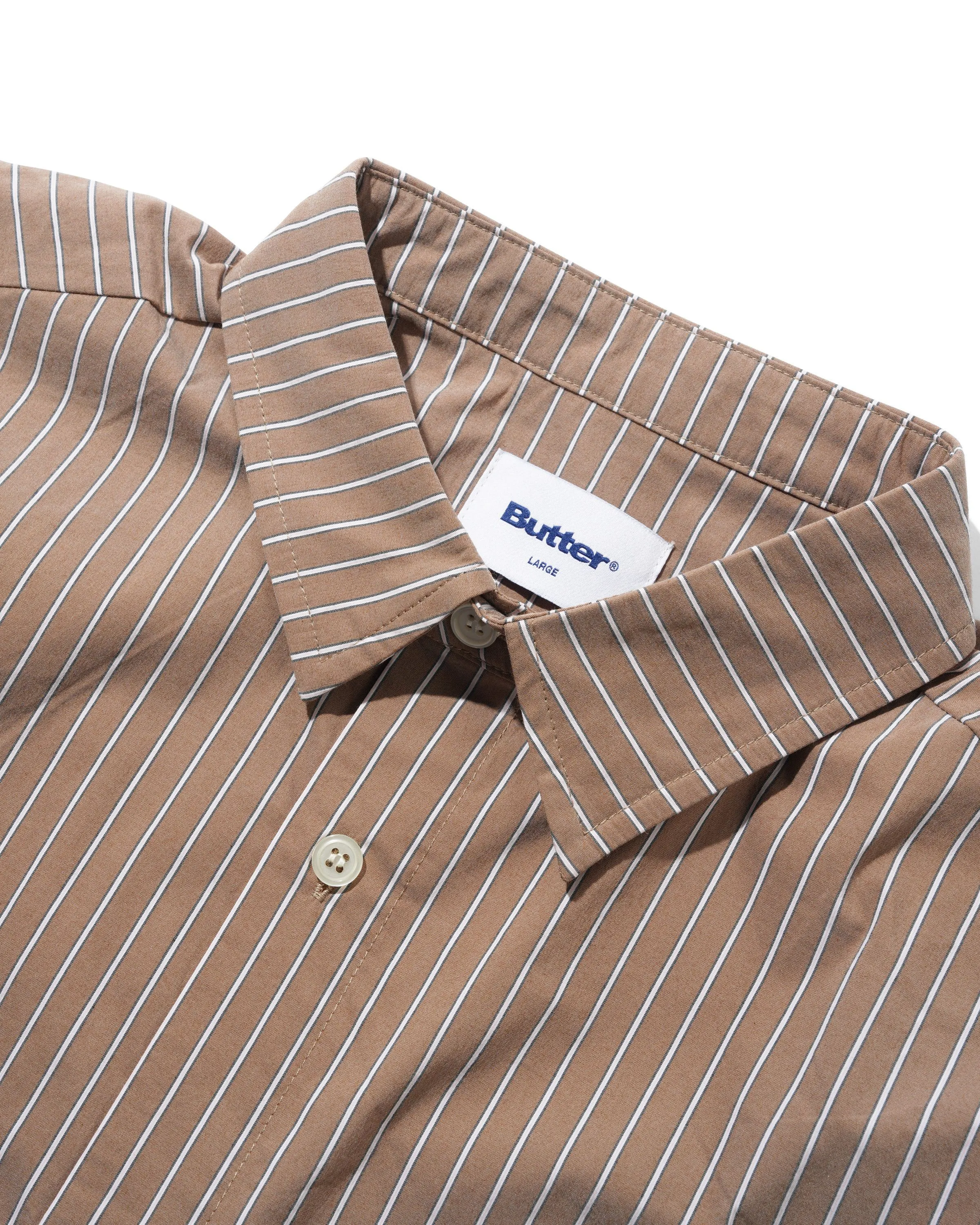 Vertical Stripe S/S Shirt, Tobacco sold by Butter product image thumbnail 2