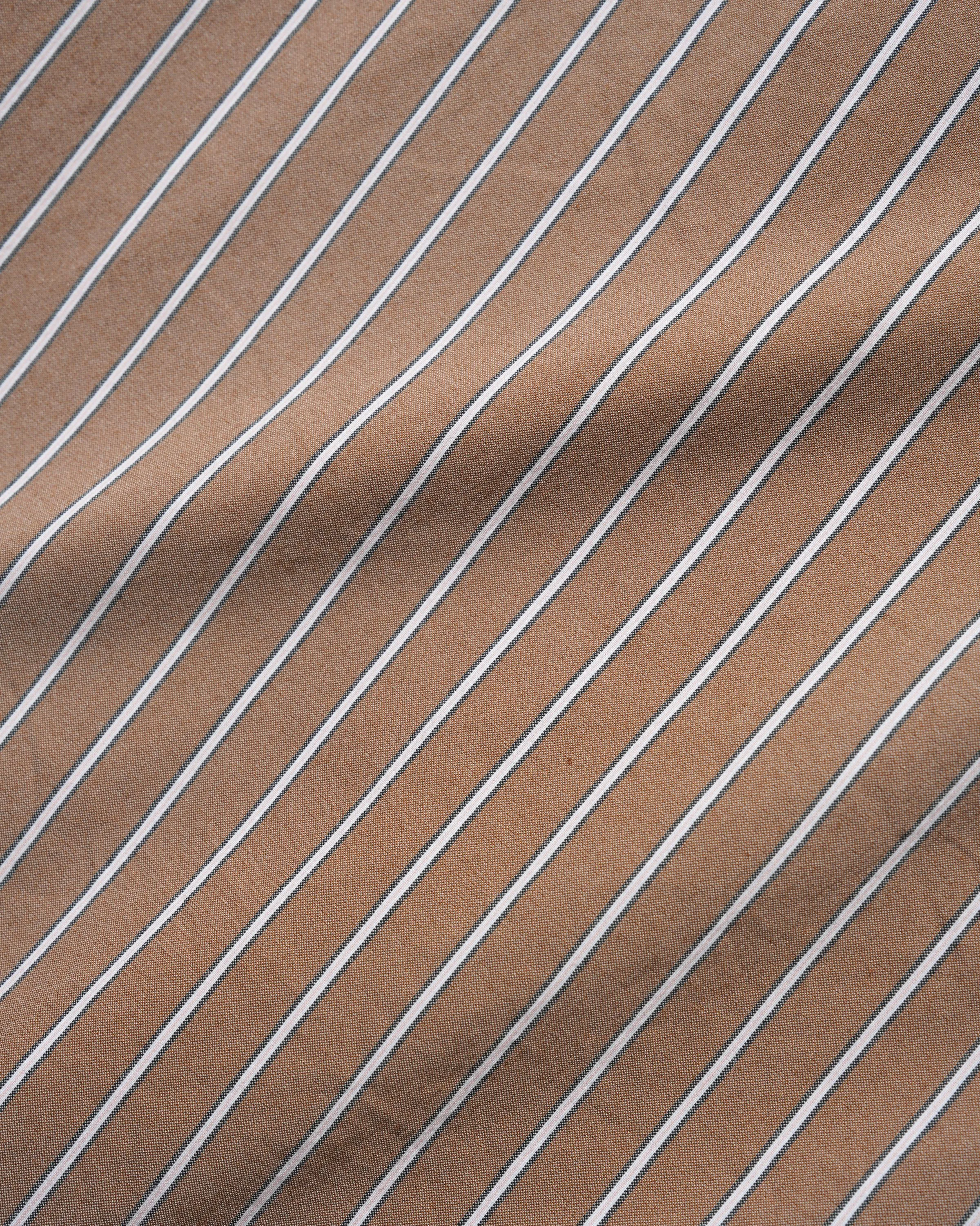 Vertical Stripe S/S Shirt, Tobacco sold by Butter product image thumbnail 3
