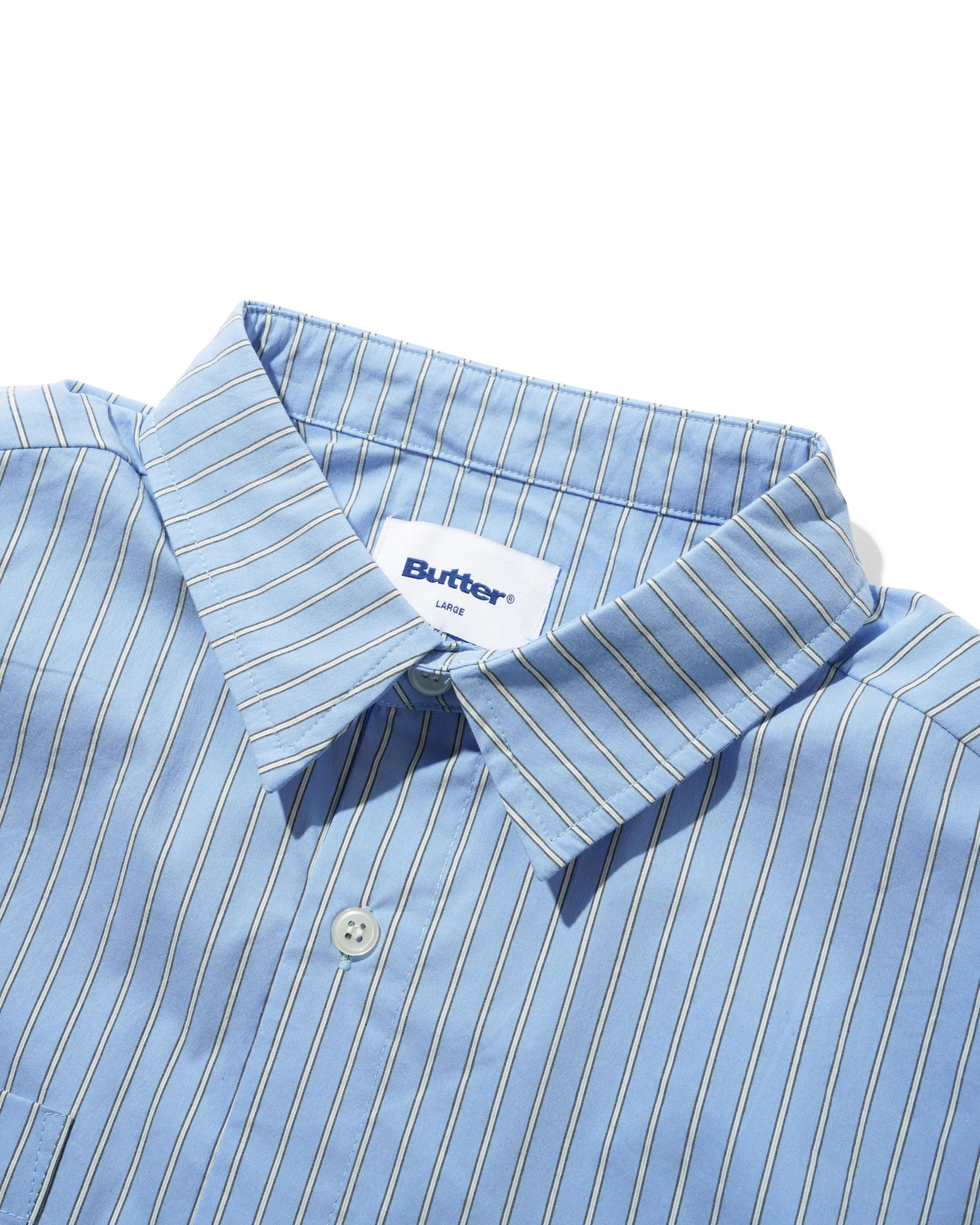 Vertical Stripe S/S Shirt, Sky Blue sold by Butter product image thumbnail 3