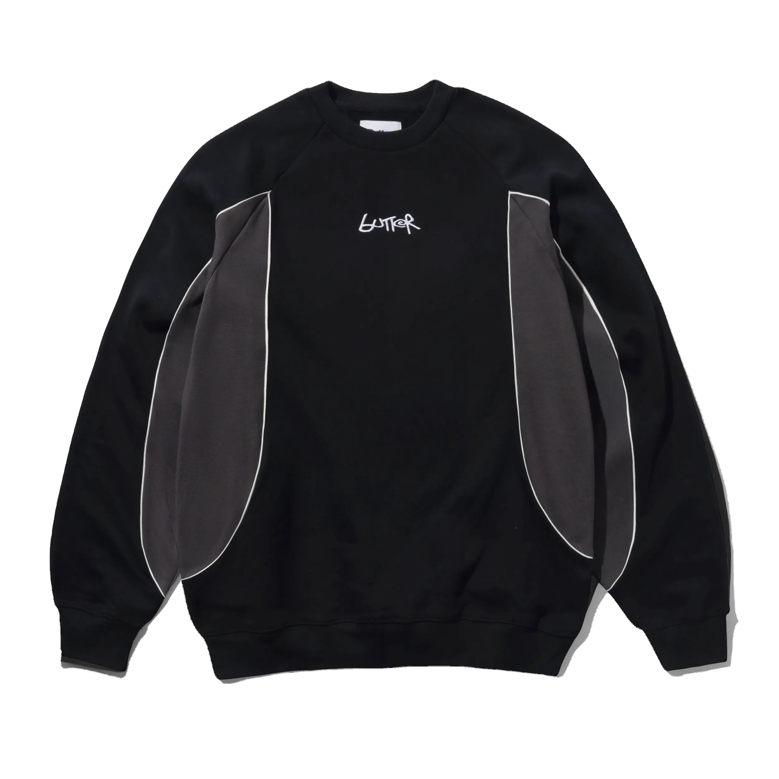 Tread Crewneck, Black / Charcoal sold by Butter