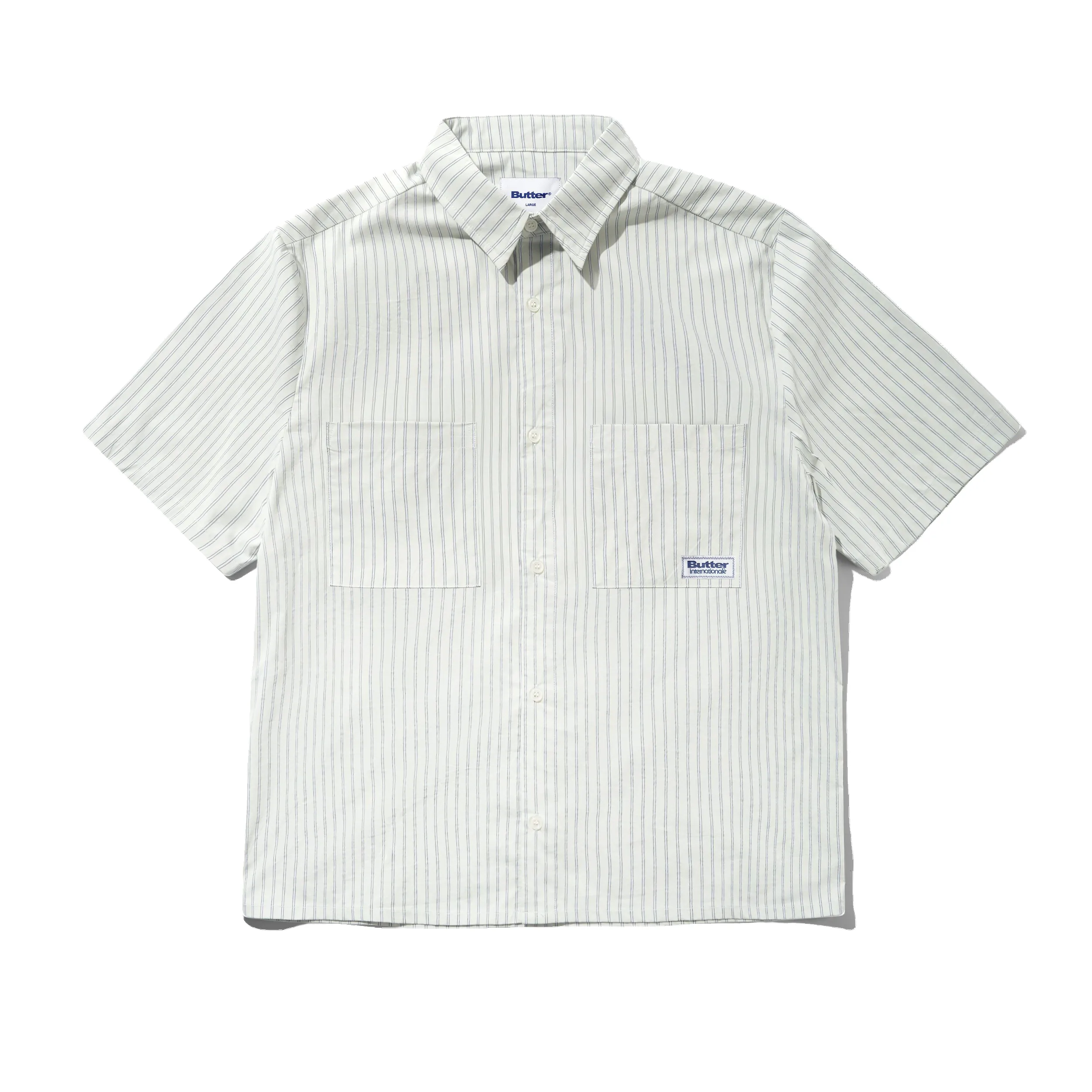 Vertical Stripe S/S Shirt, Dull Mint sold by Butter
