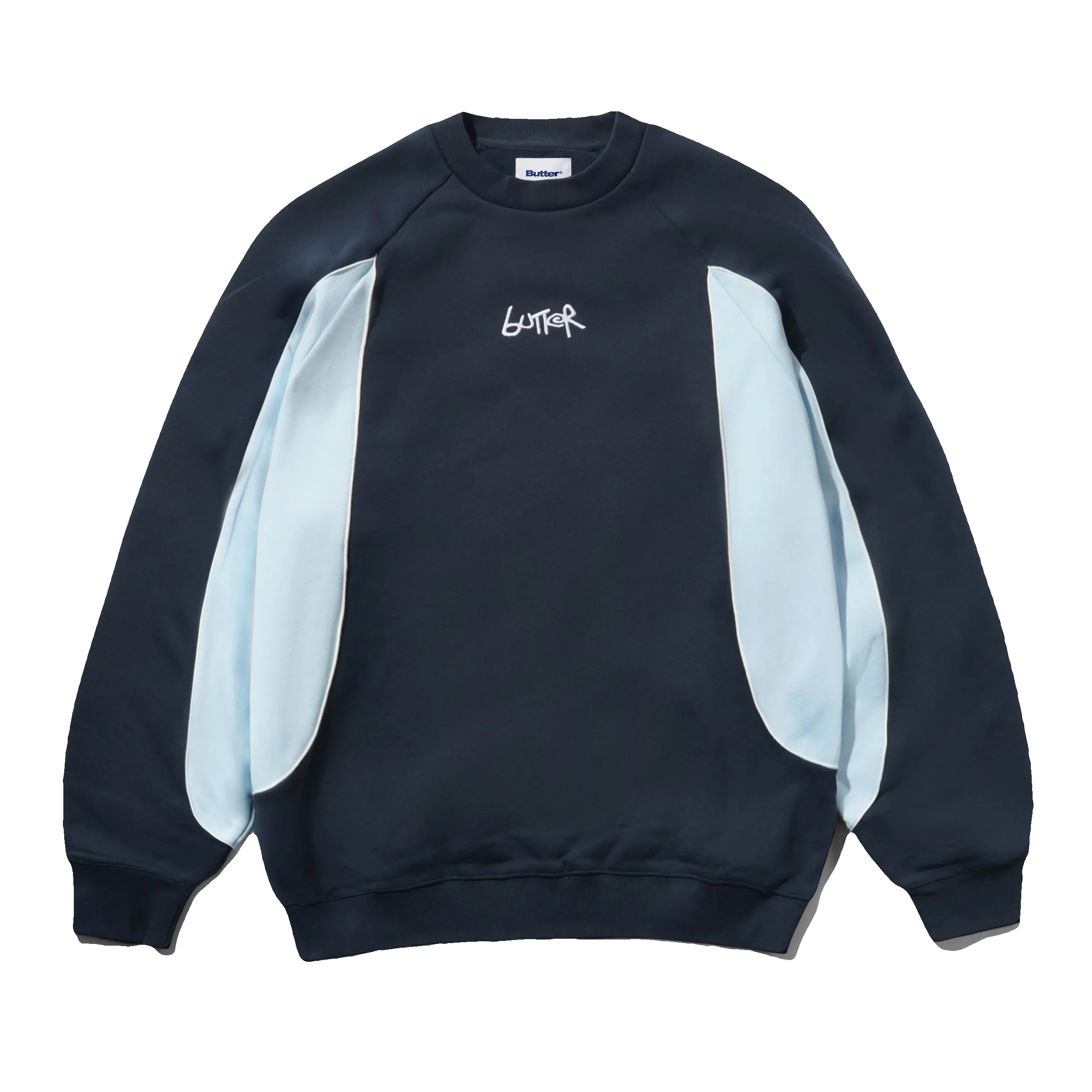 Tread Crewneck, Navy / Sky sold by Butter