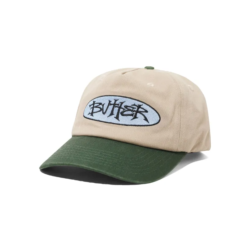 Tide 5 Panel Cap, Washed Tan / Seaweed made by Butter