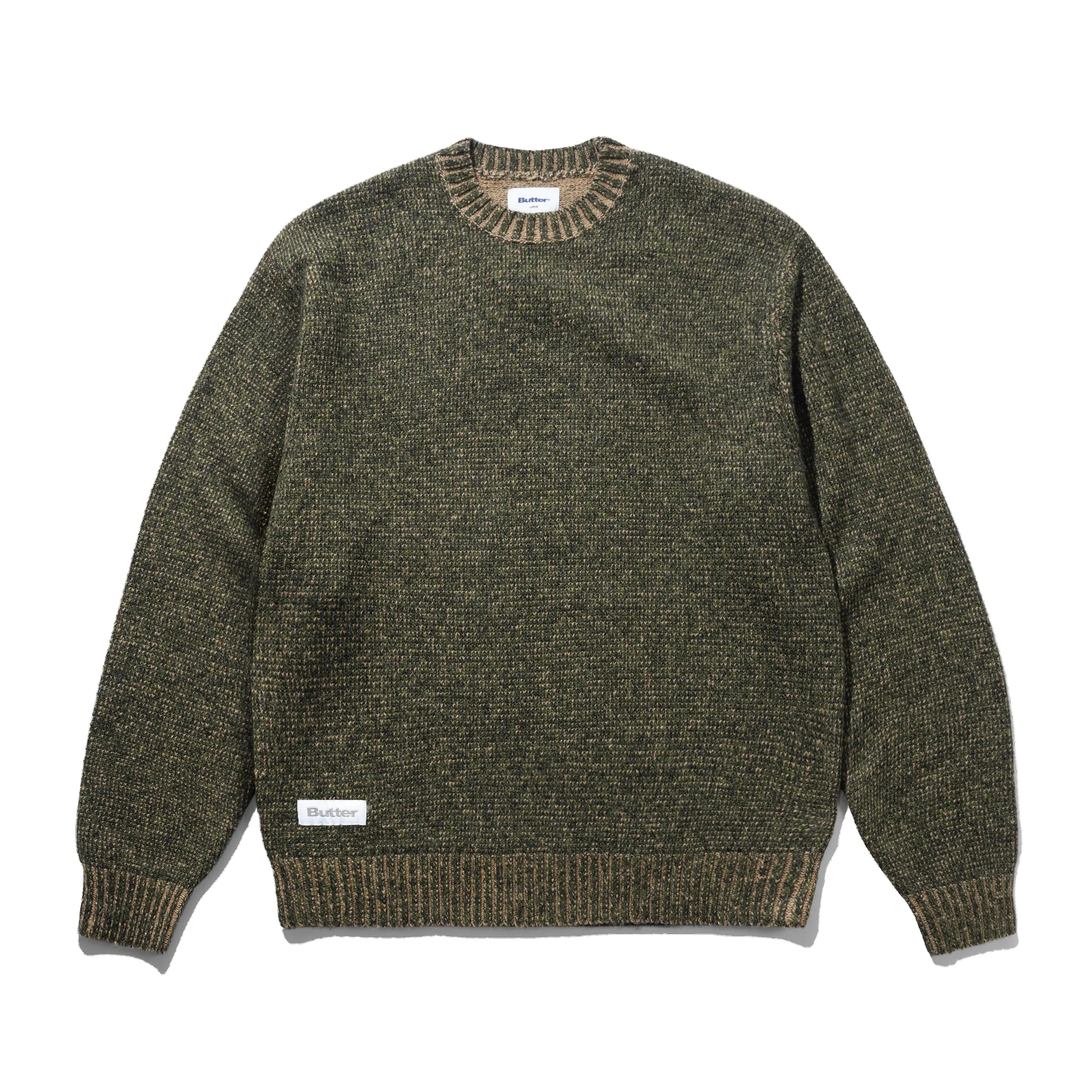 Textured Knit Sweater, Army sold by Butter