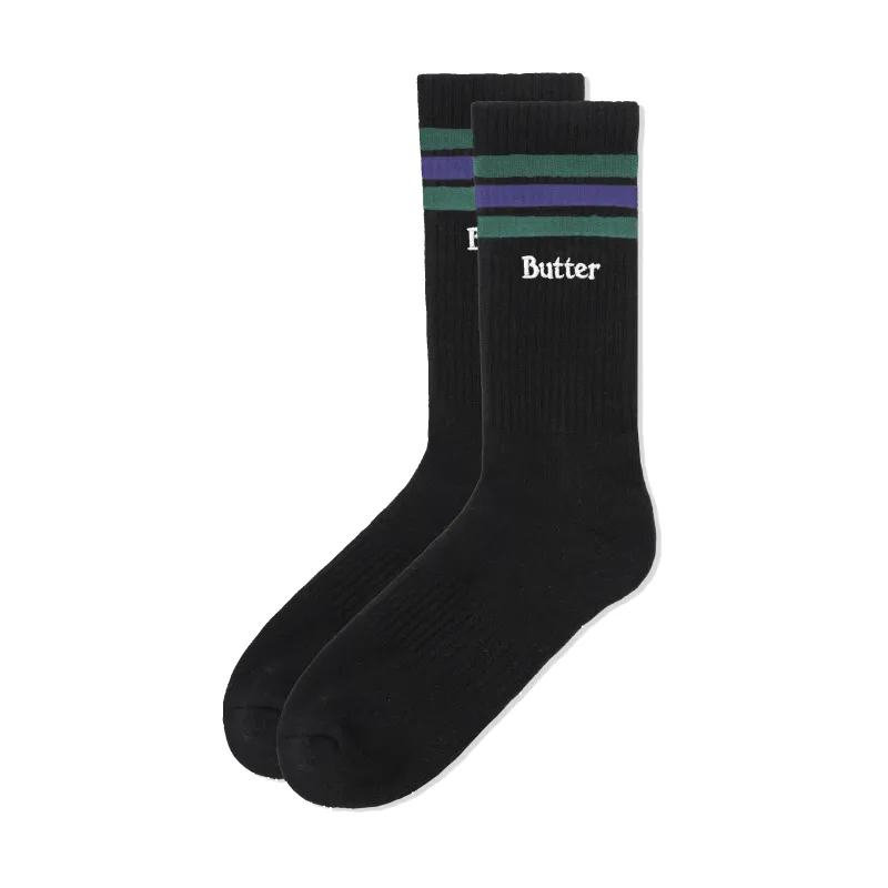 Stripe Socks, Black made by Butter