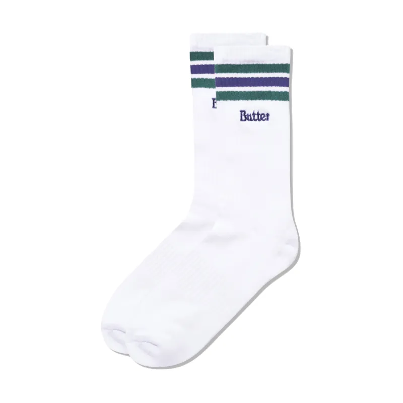 Stripe Socks, White made by Butter