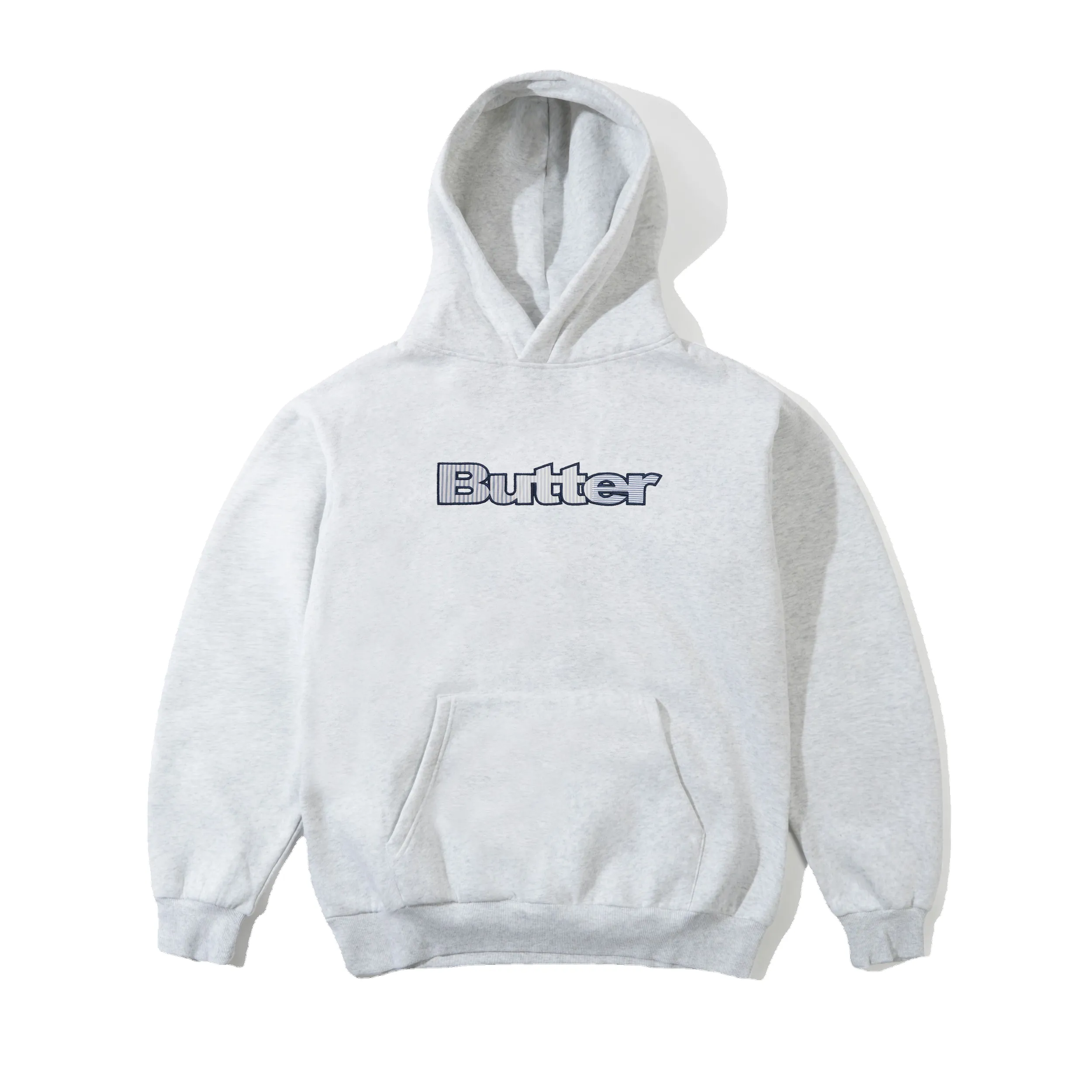 Stripe Logo Applique Pullover Hood, Ash sold by Butter