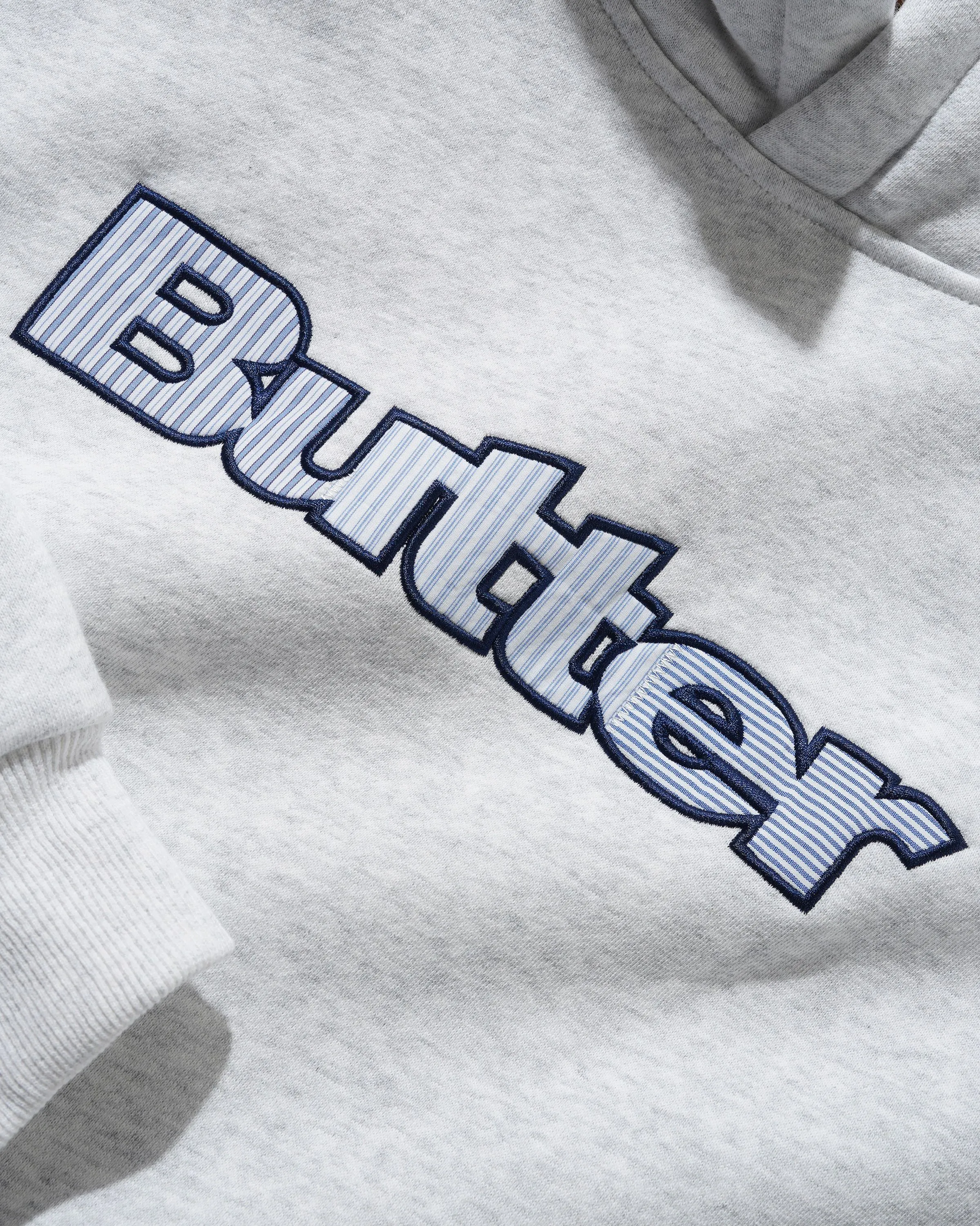 Stripe Logo Applique Pullover Hood, Ash sold by Butter product image thumbnail 2