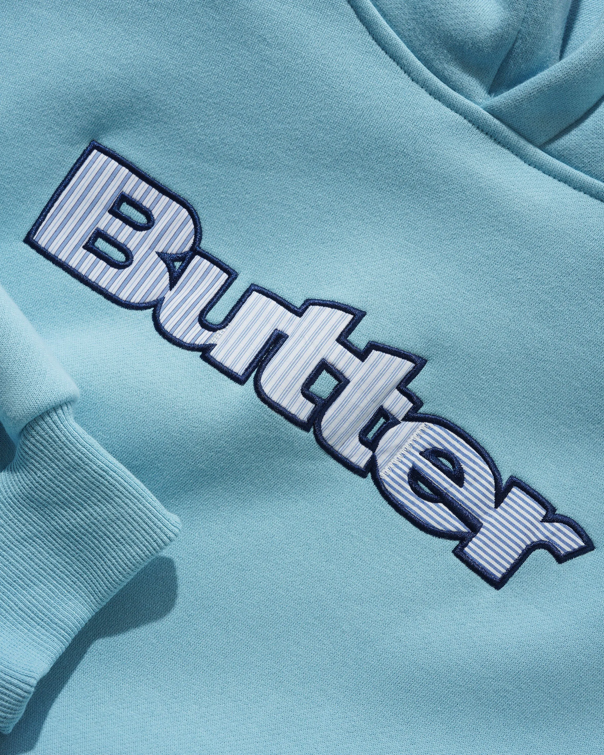 Stripe Logo Applique Pullover Hood, Sky sold by Butter product image thumbnail 2