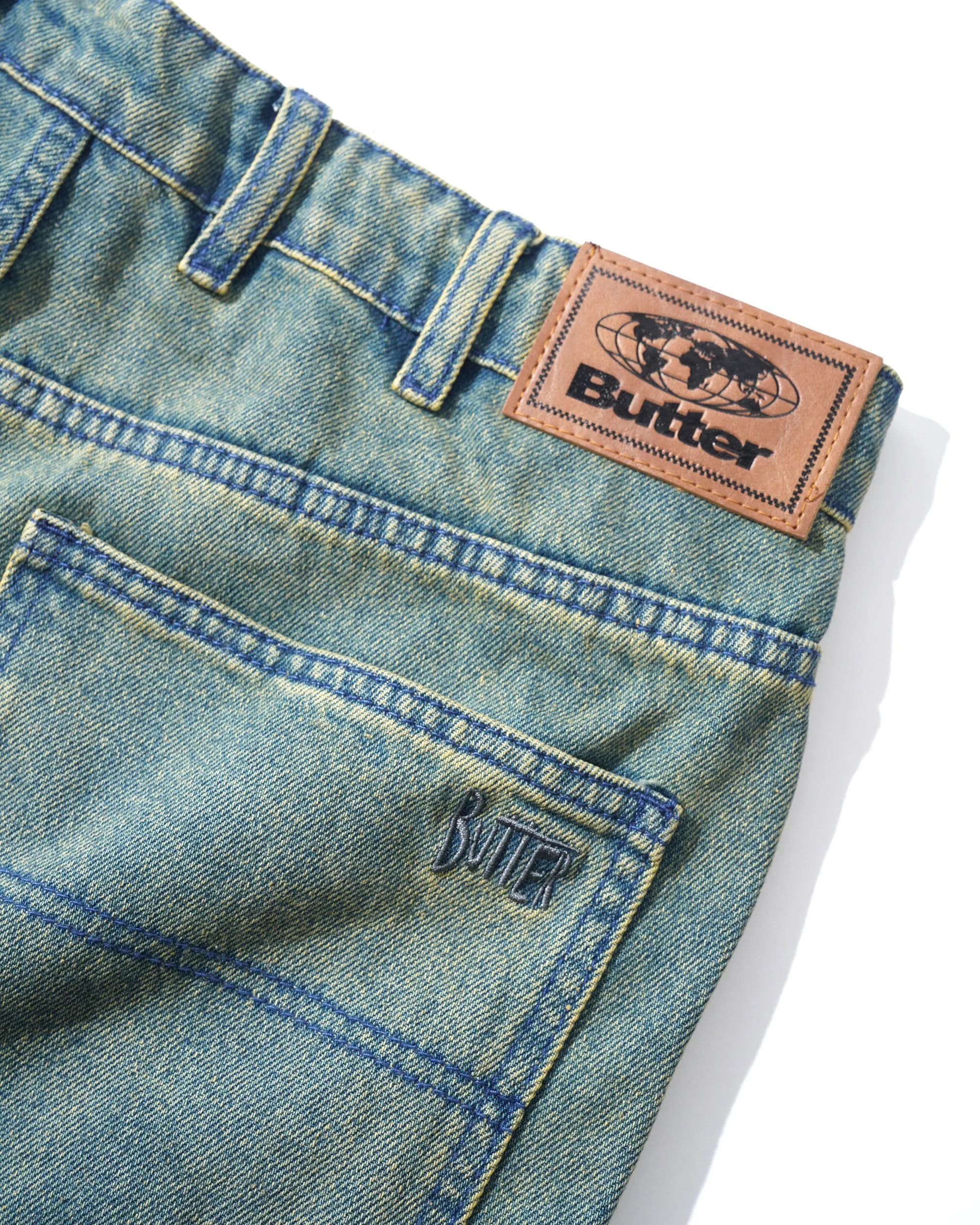 Straight Leg Denim Jeans, Dirty Wash Blue sold by Butter product image thumbnail 3