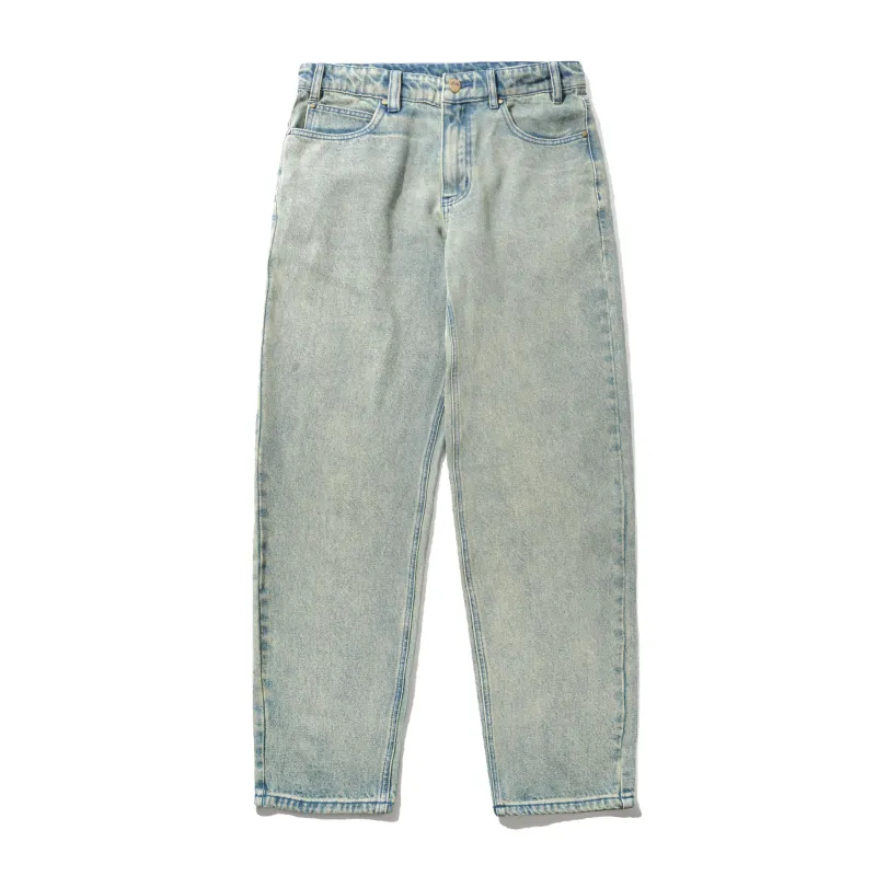 Straight Leg Denim Jeans, Dirty Wash Blue made by Butter