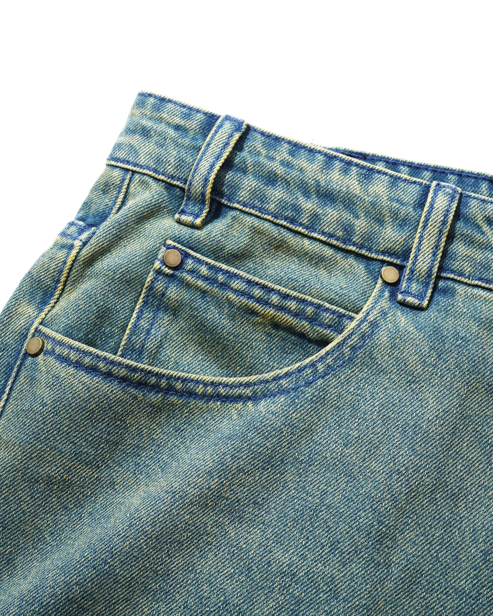 Straight Leg Denim Jeans, Dirty Wash Blue sold by Butter product image thumbnail 5