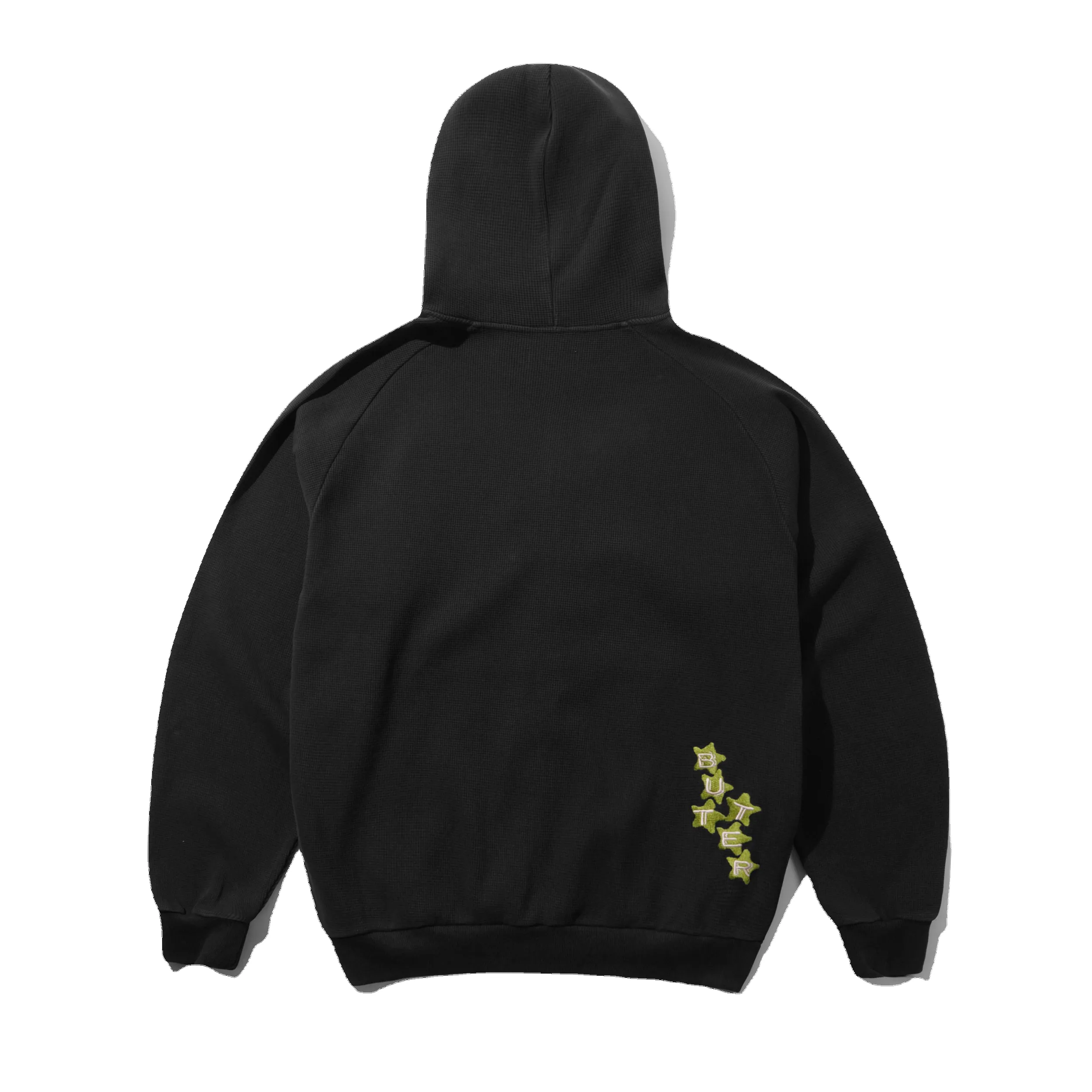 Stars Waffle Zip-Thru Hood, Black sold by Butter product image thumbnail 2