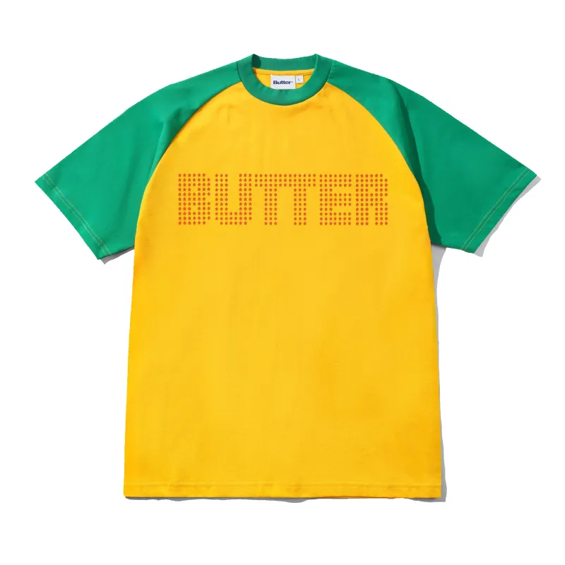 Stars Raglan Tee, Green / Gold made by Butter