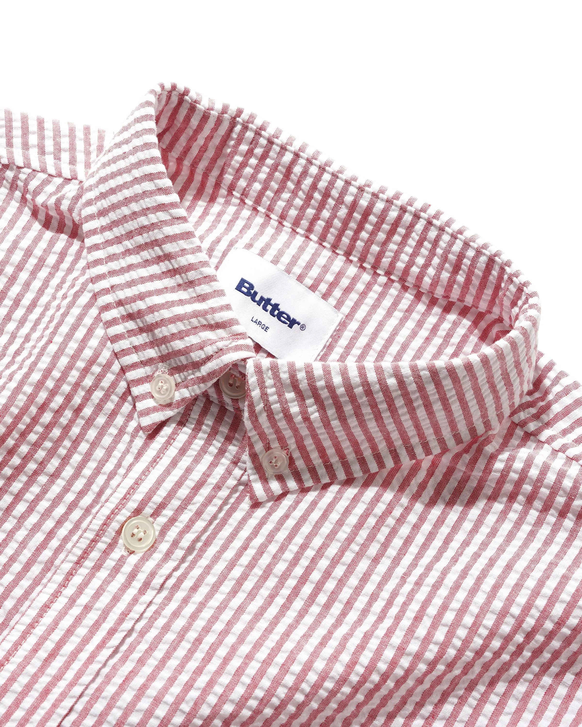 Seersucker Striped Shirt, Red sold by Butter product image thumbnail 4