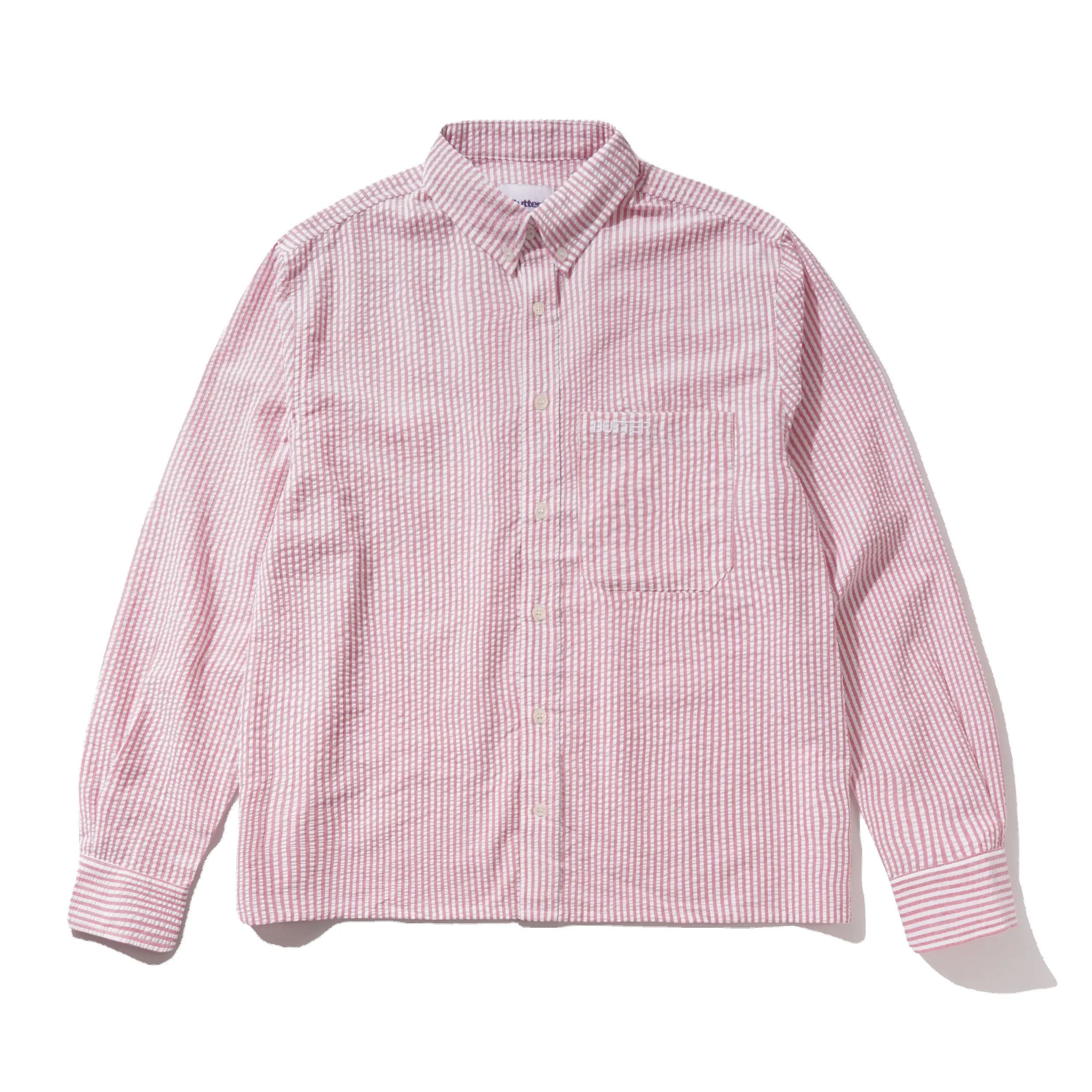 Seersucker Striped Shirt, Red sold by Butter
