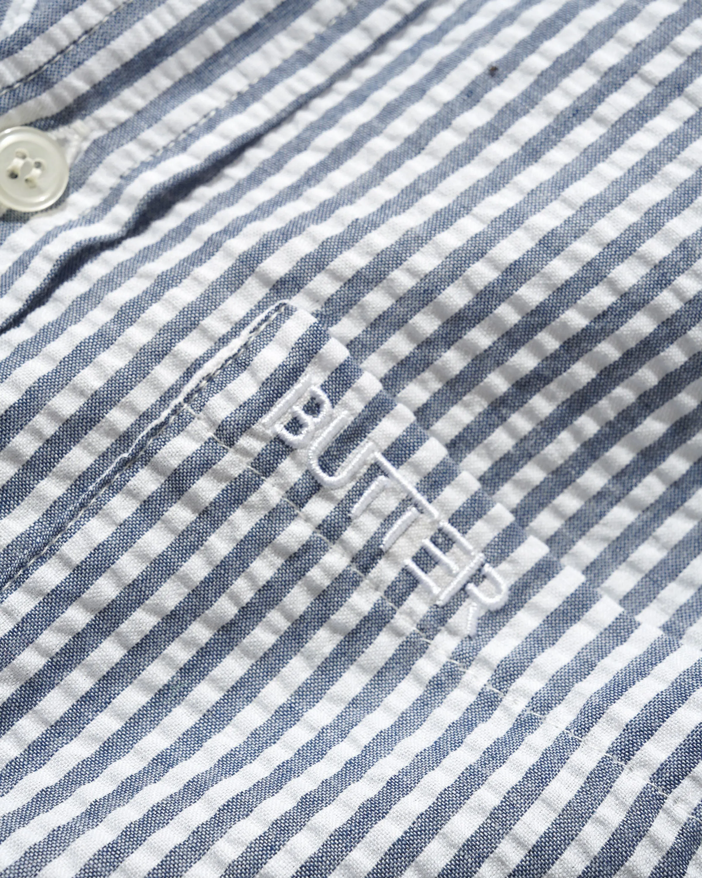 Seersucker Striped Shirt, Navy sold by Butter product image thumbnail 5