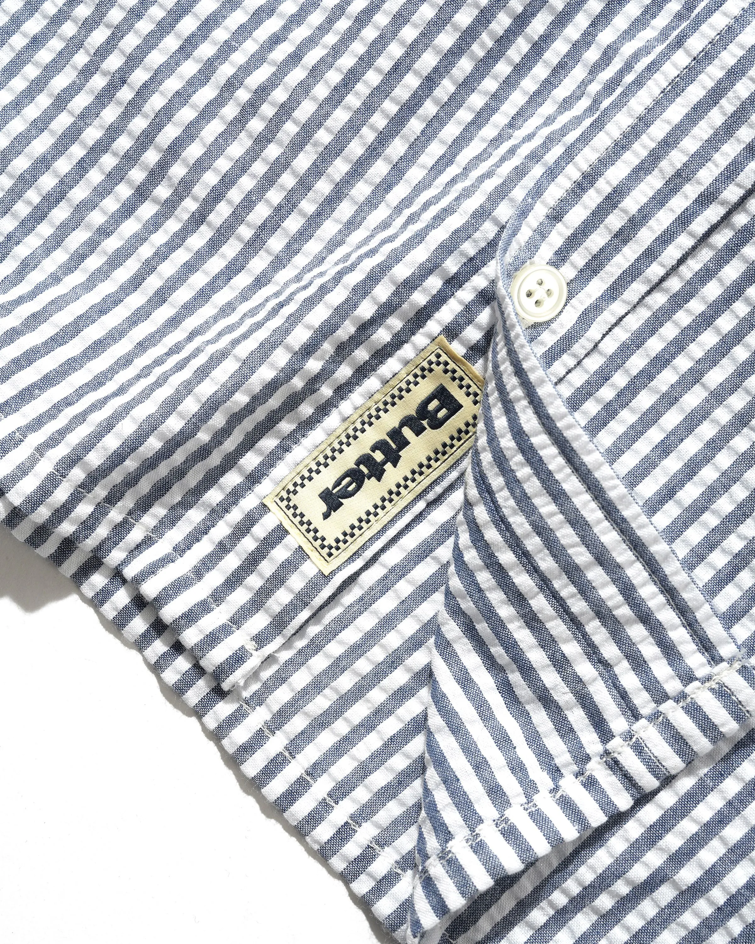 Seersucker Striped Shirt, Navy sold by Butter product image thumbnail 2