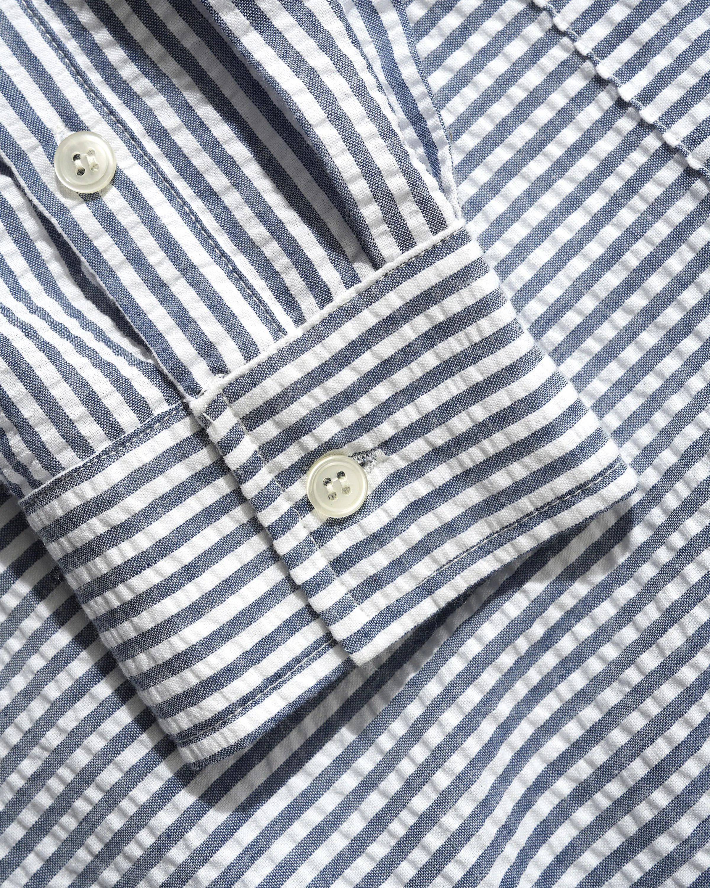 Seersucker Striped Shirt, Navy sold by Butter product image thumbnail 4