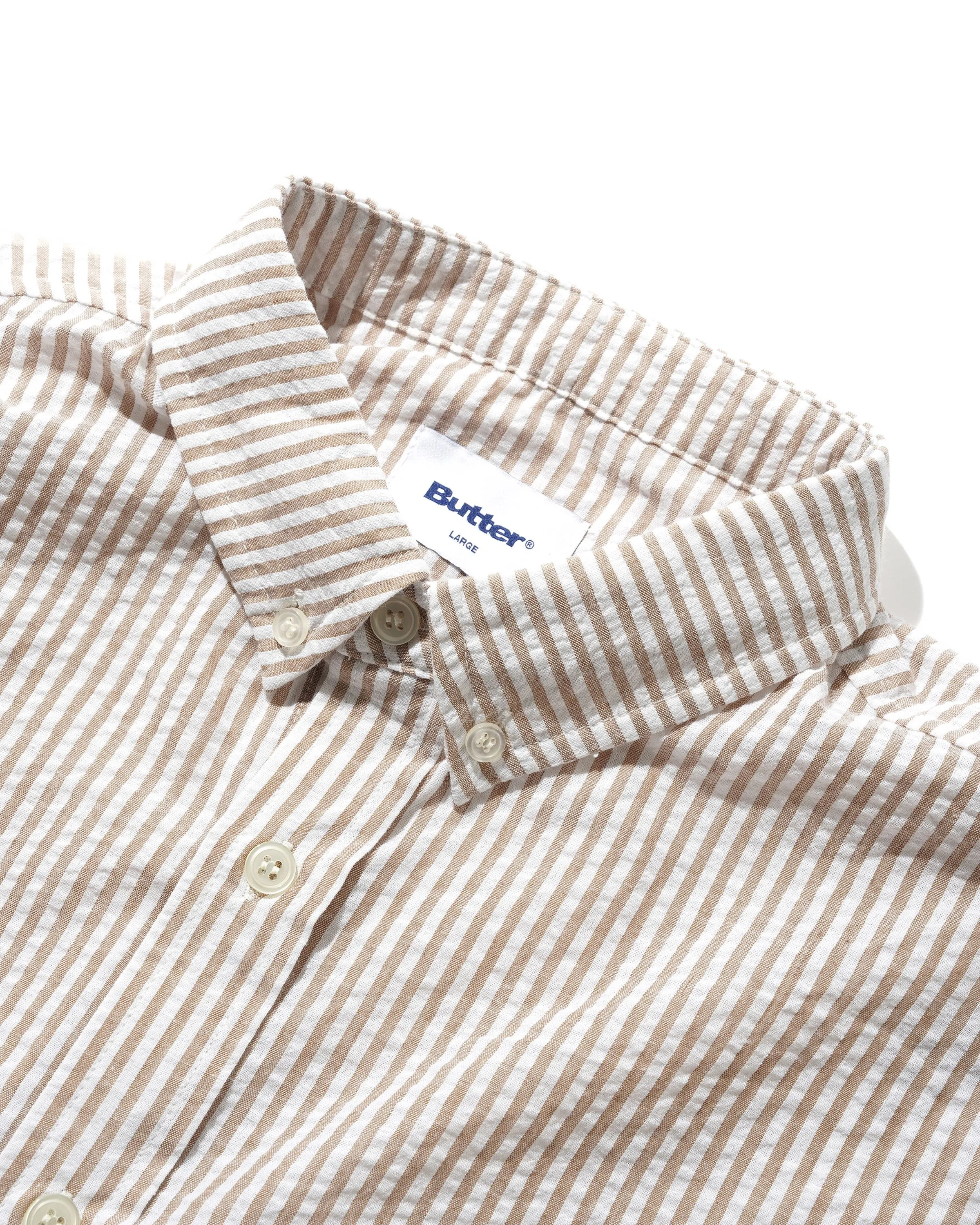 Seersucker Striped Shirt, Brown sold by Butter product image thumbnail 4