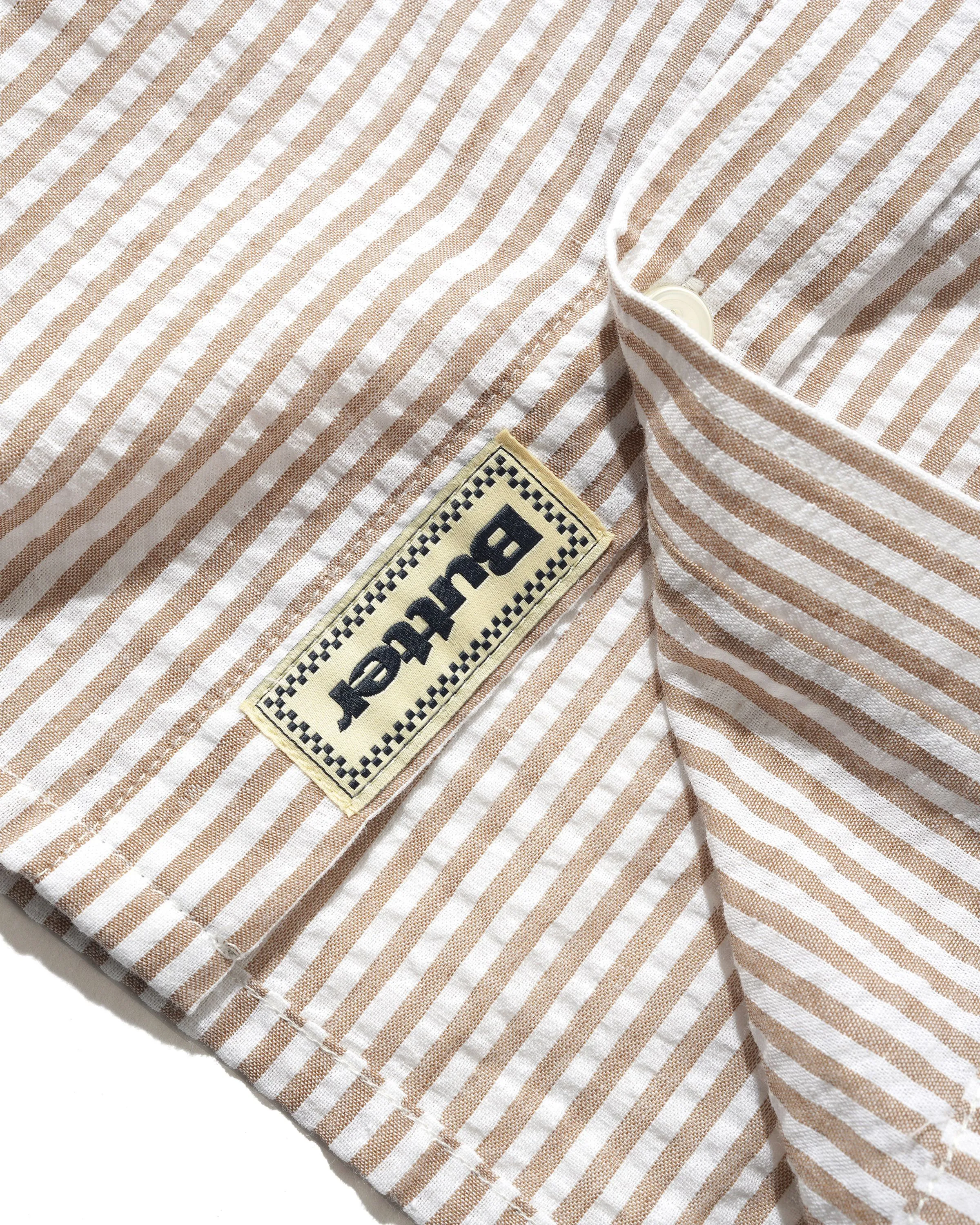Seersucker Striped Shirt, Brown sold by Butter product image thumbnail 5