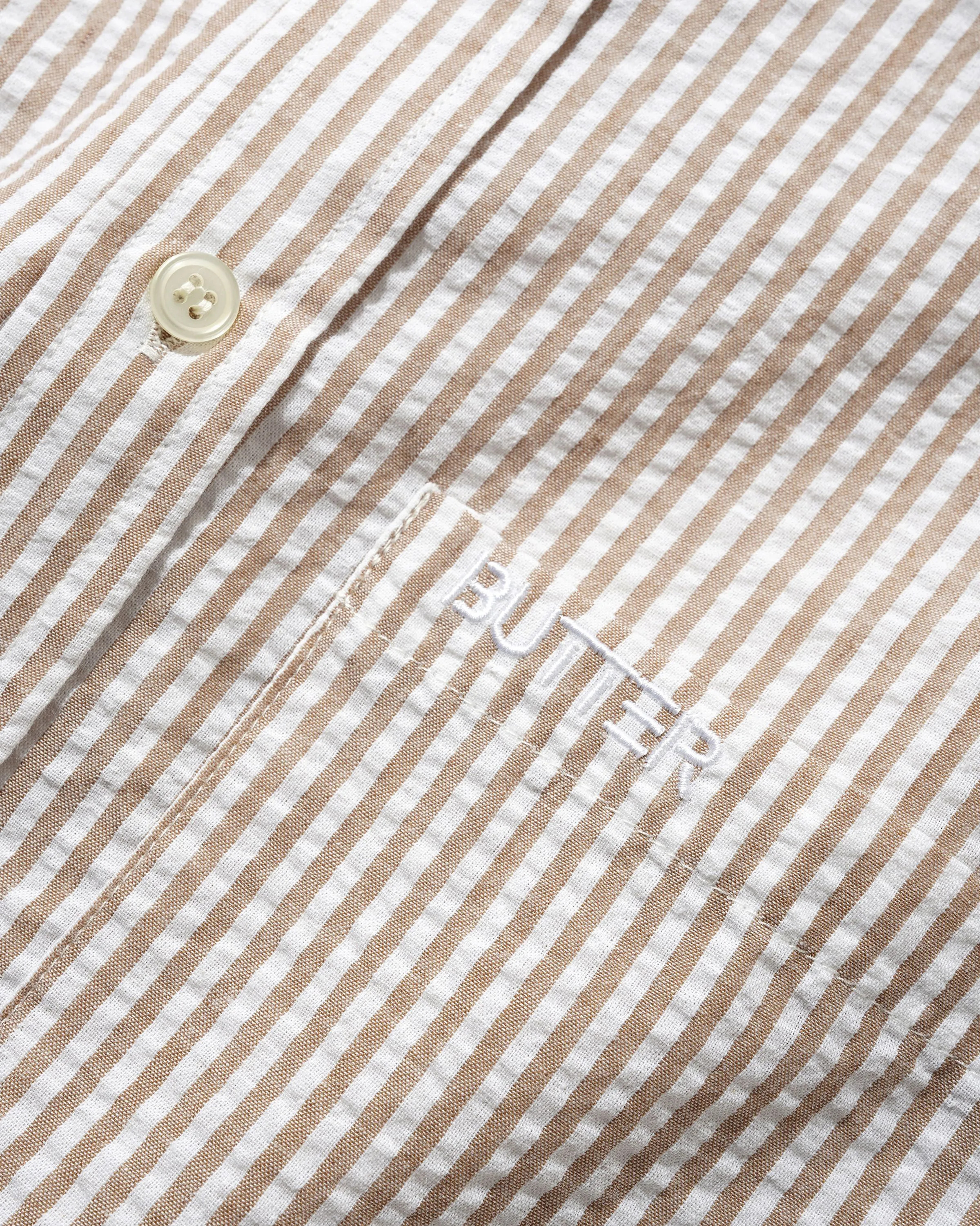 Seersucker Striped Shirt, Brown sold by Butter product image thumbnail 2