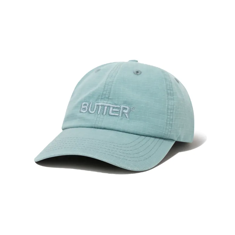 Ripstop Rounded Logo 6 Panel Cap, Washed Ice made by Butter