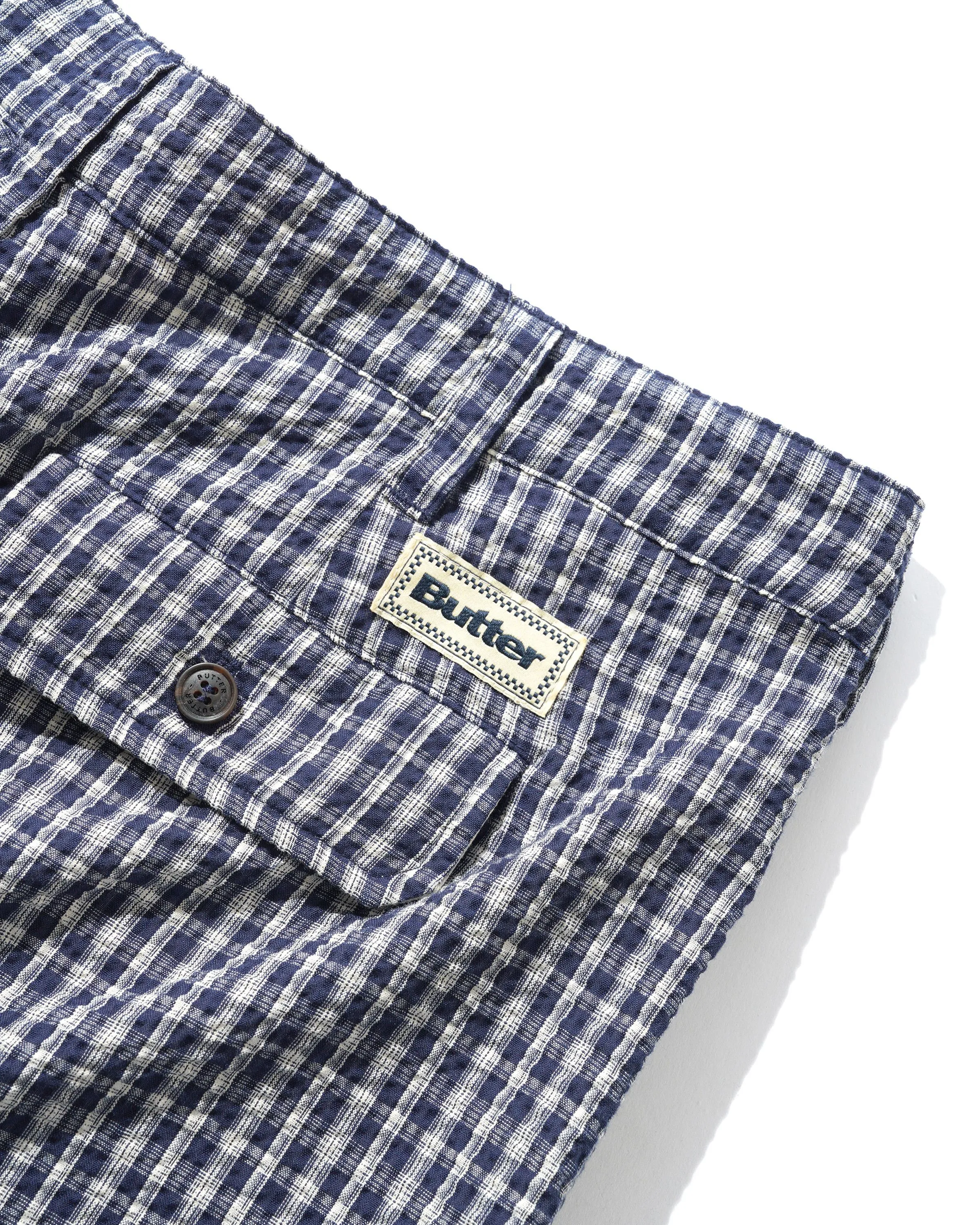 Pleated Shorts, Navy Plaid sold by Butter product image thumbnail 5
