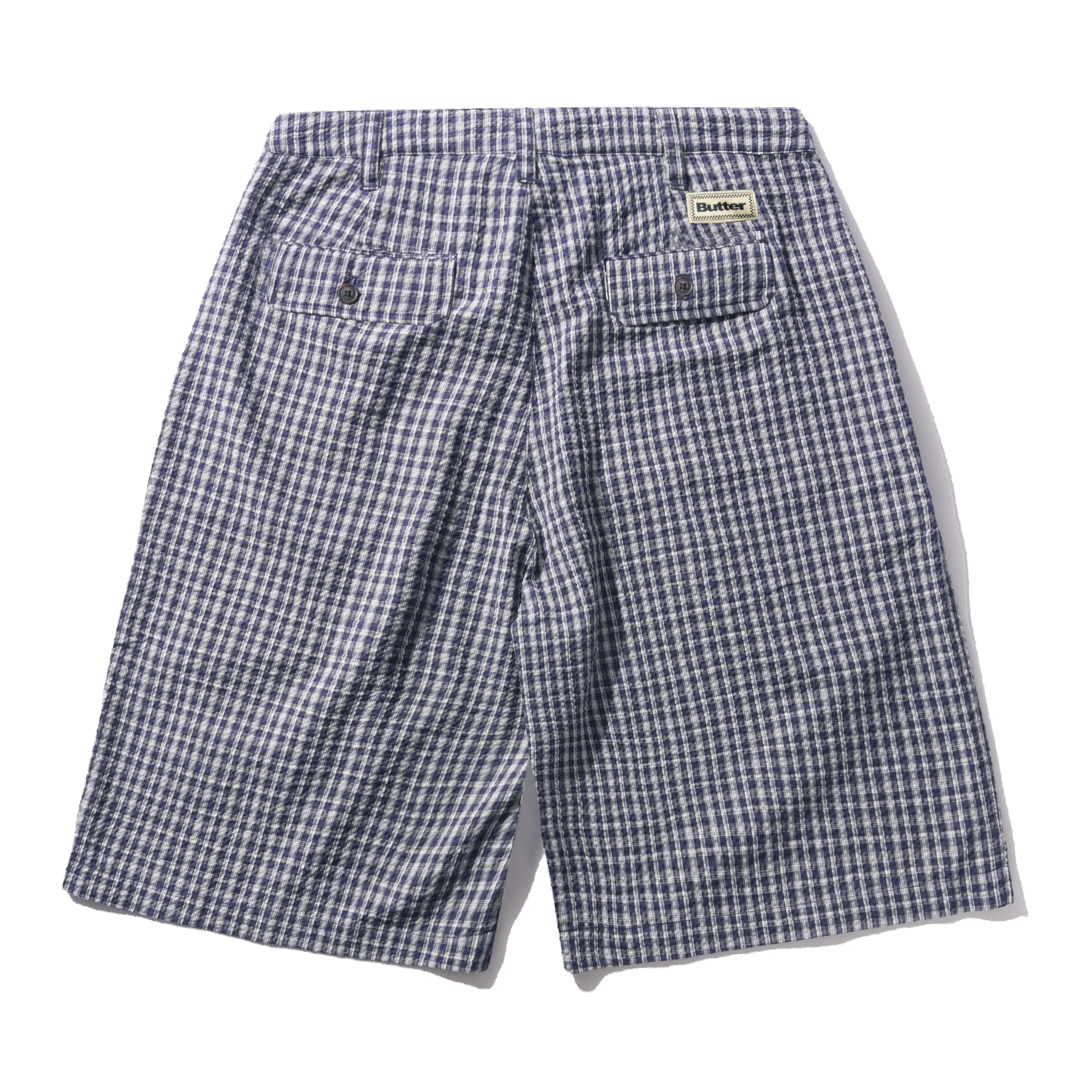 Pleated Shorts, Navy Plaid sold by Butter product image thumbnail 2
