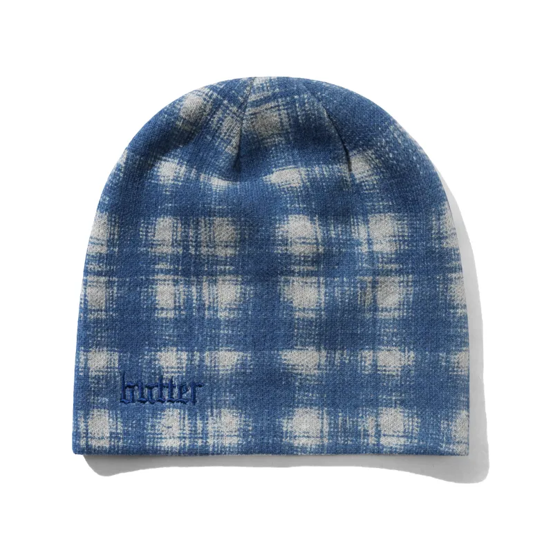 Plaid Skully Beanie, Blue / Grey made by Butter