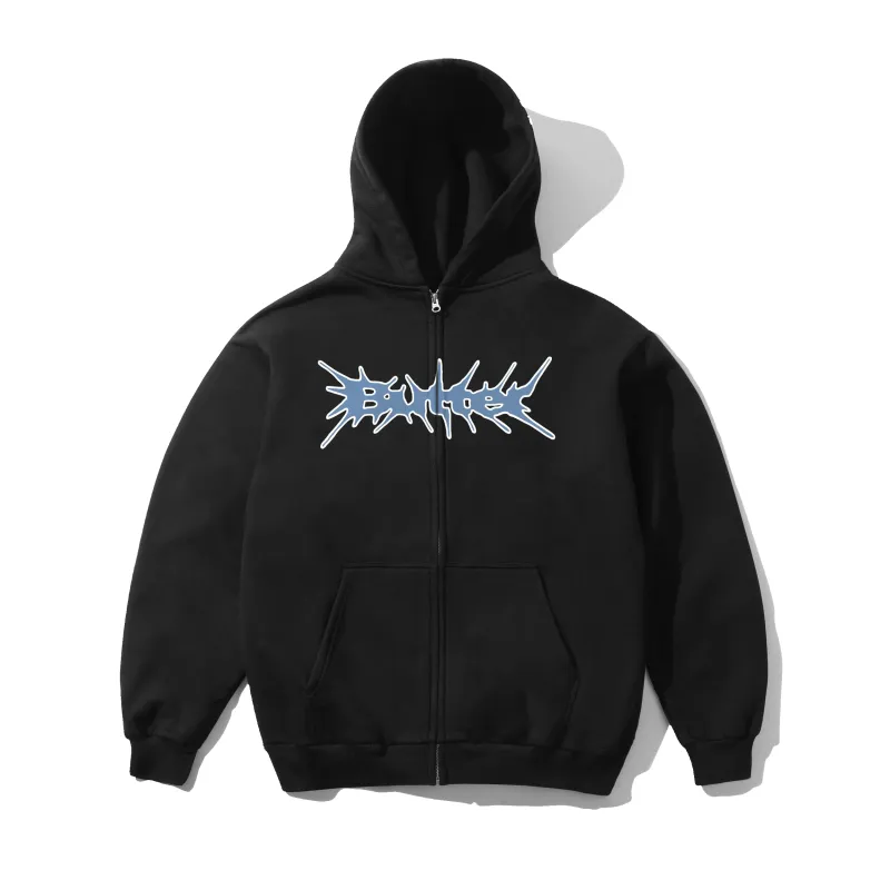 Nail Logo Zip-Thru Hood, Black made by Butter