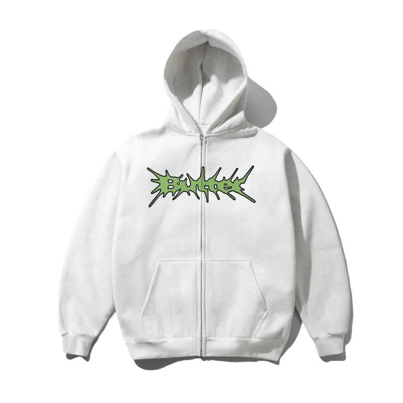 Nail Logo Zip-Thru Hood, Ash made by Butter